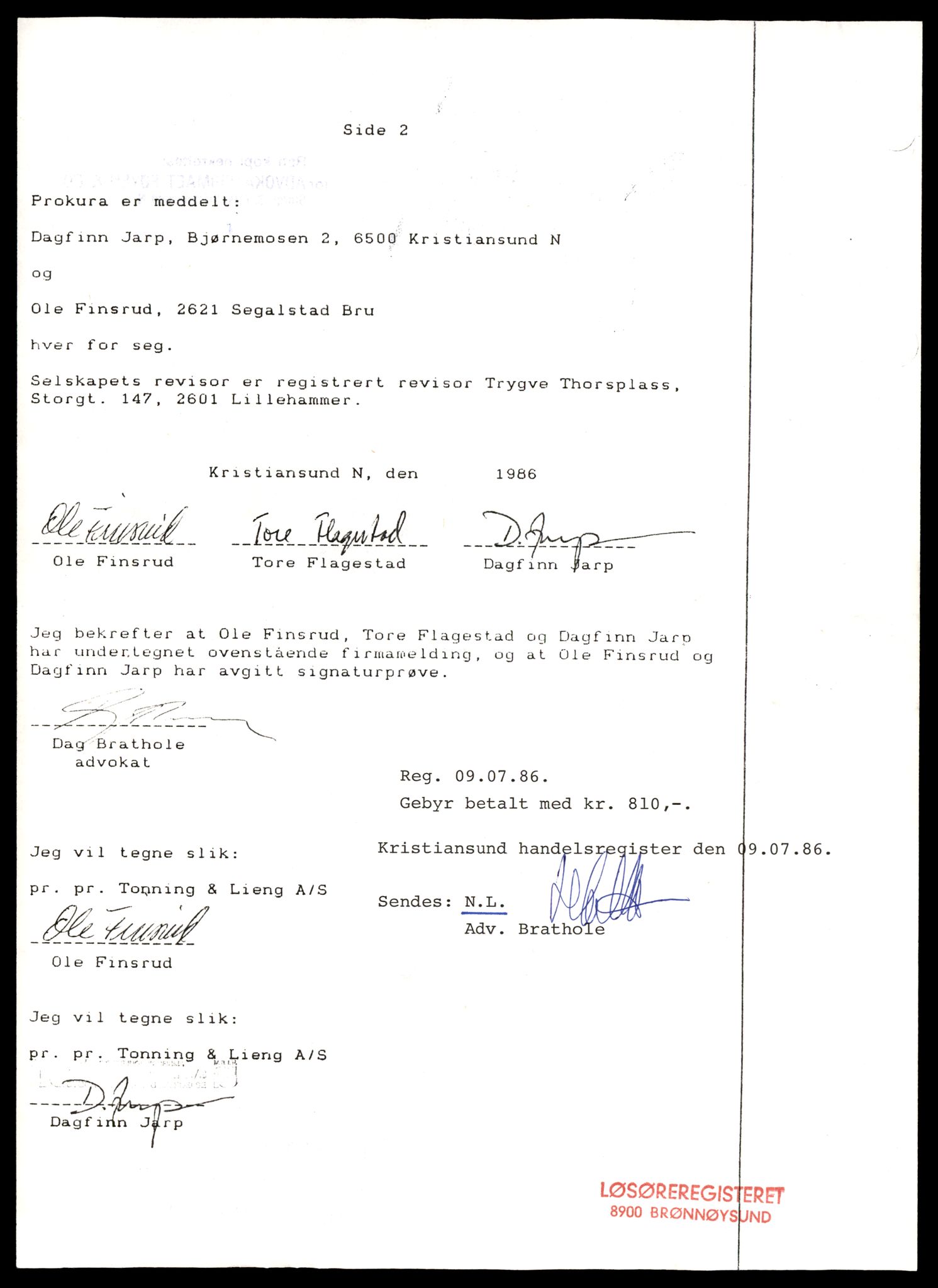Kristiansund sorenskriveri, AV/SAT-A-0019/2/J/Jd/Jde/L0029: Bilag, To-Ve, 1944-1990, p. 6