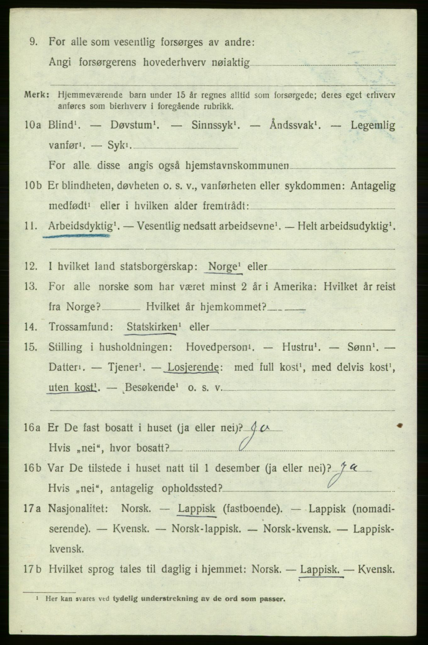 SATØ, 1920 census for , 1920, p. 611