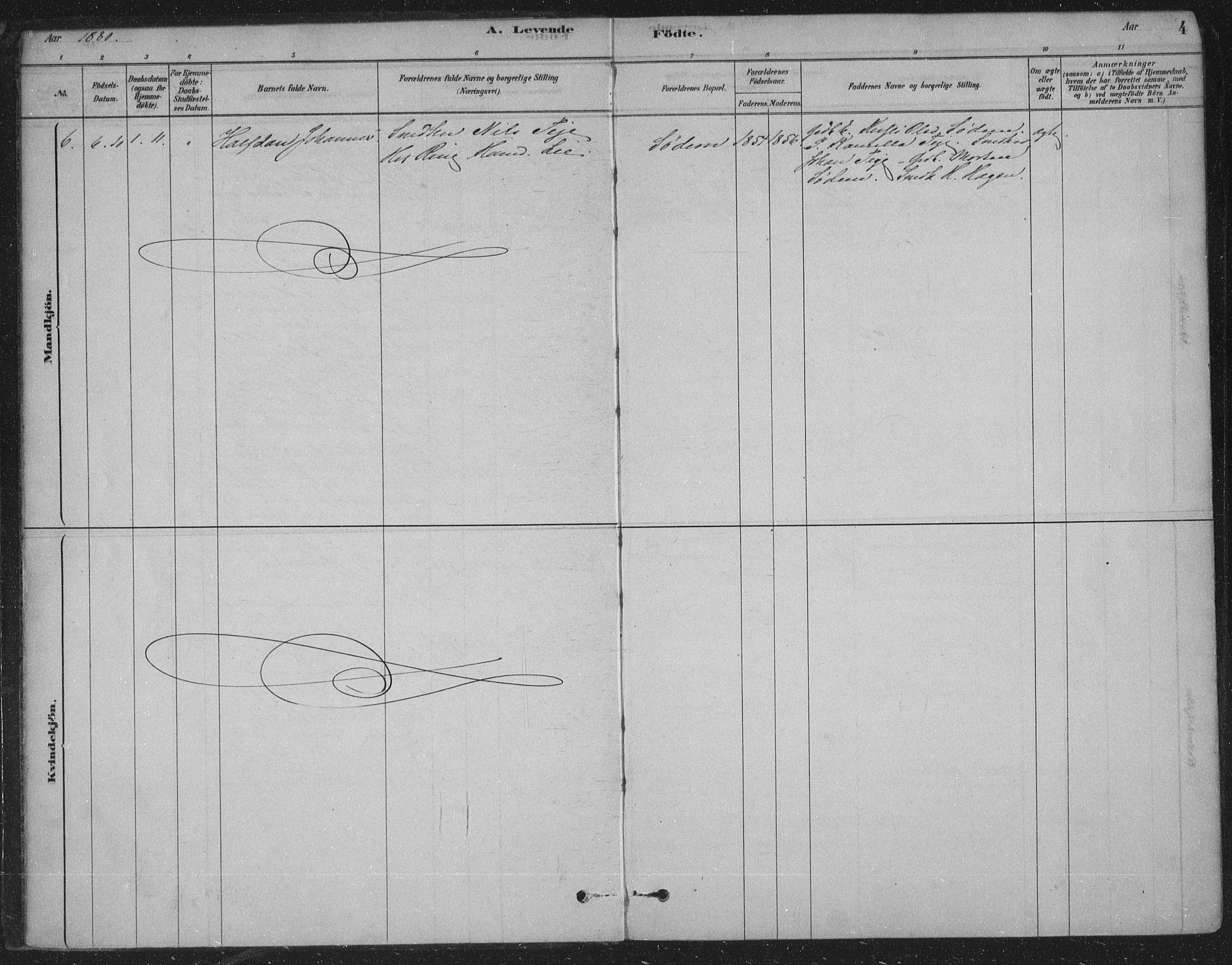 Sandsvær kirkebøker, AV/SAKO-A-244/F/Fe/L0001: Parish register (official) no. V 1, 1878-1936, p. 4