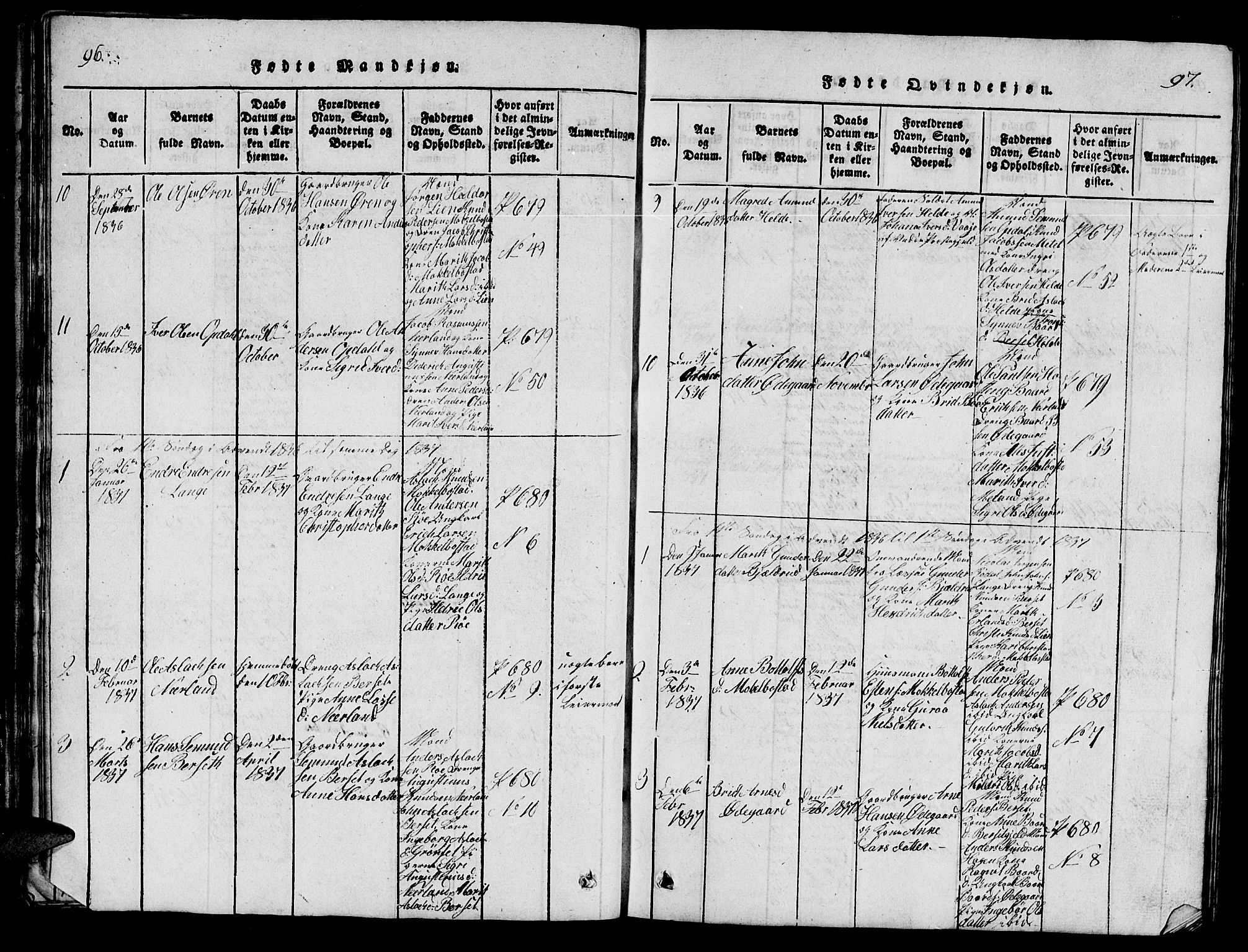 Ministerialprotokoller, klokkerbøker og fødselsregistre - Møre og Romsdal, SAT/A-1454/554/L0644: Parish register (copy) no. 554C01, 1818-1851, p. 96-97
