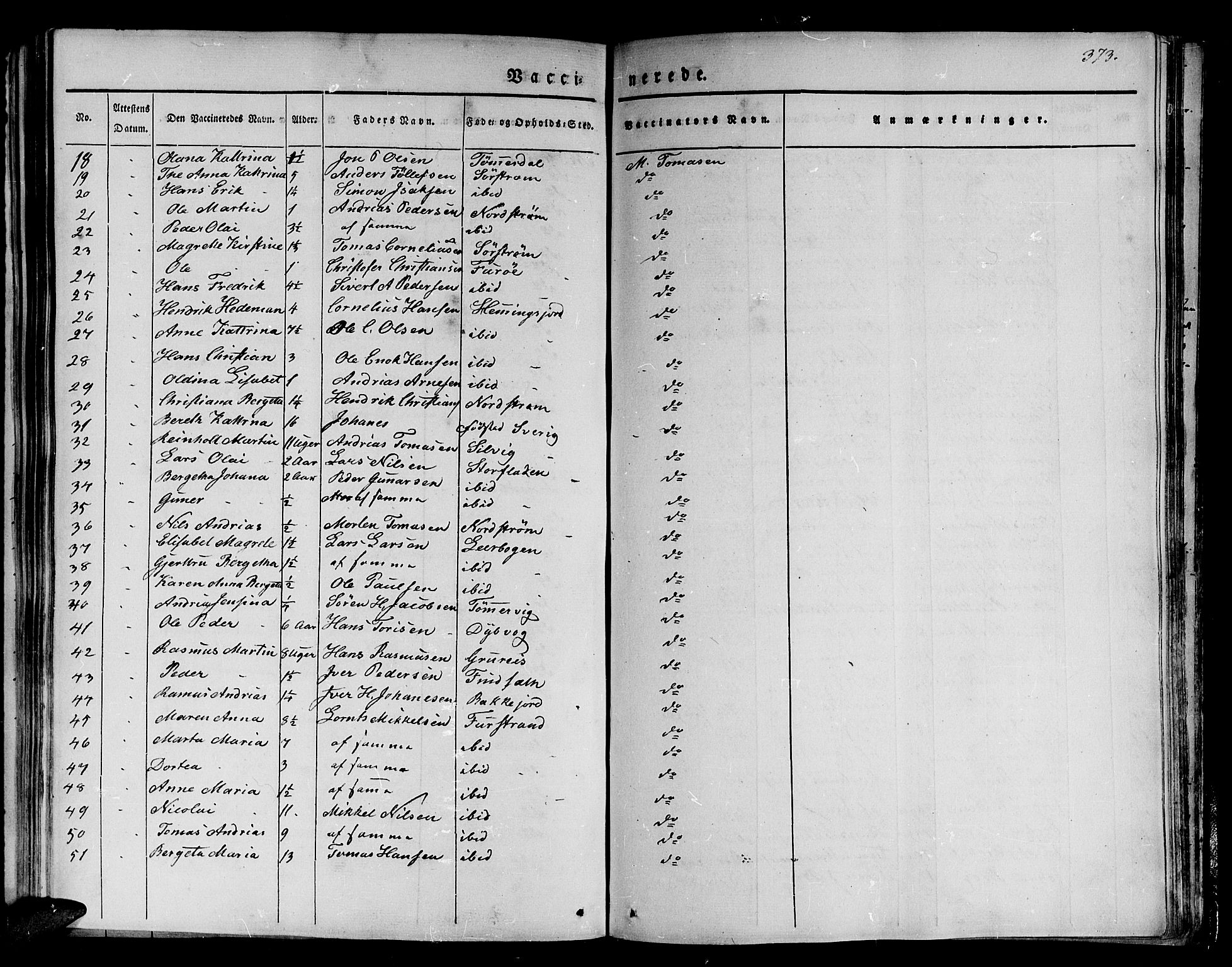 Tranøy sokneprestkontor, SATØ/S-1313/I/Ia/Iaa/L0005kirke: Parish register (official) no. 5, 1829-1844, p. 373