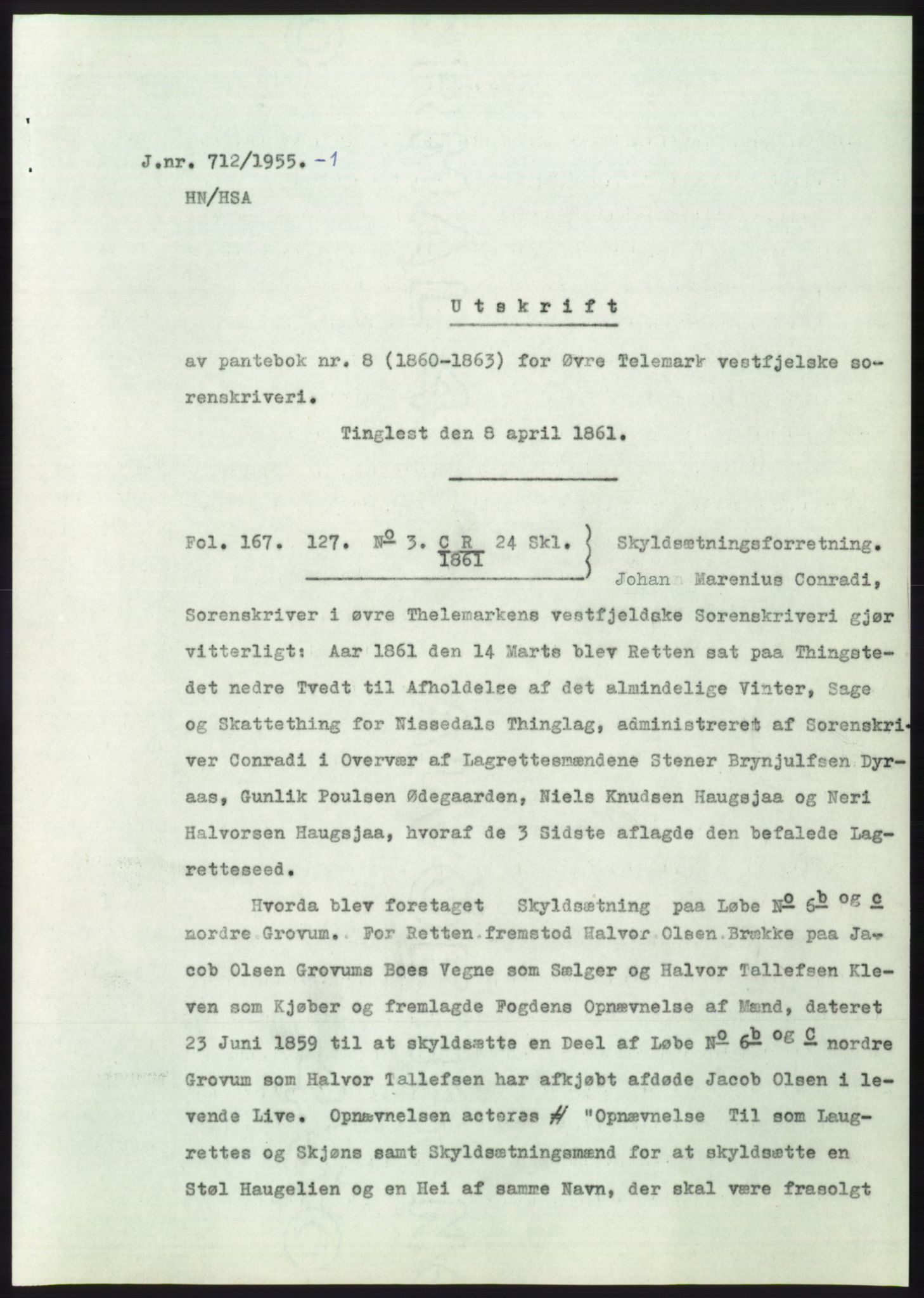 Statsarkivet i Kongsberg, SAKO/A-0001, 1955, p. 520