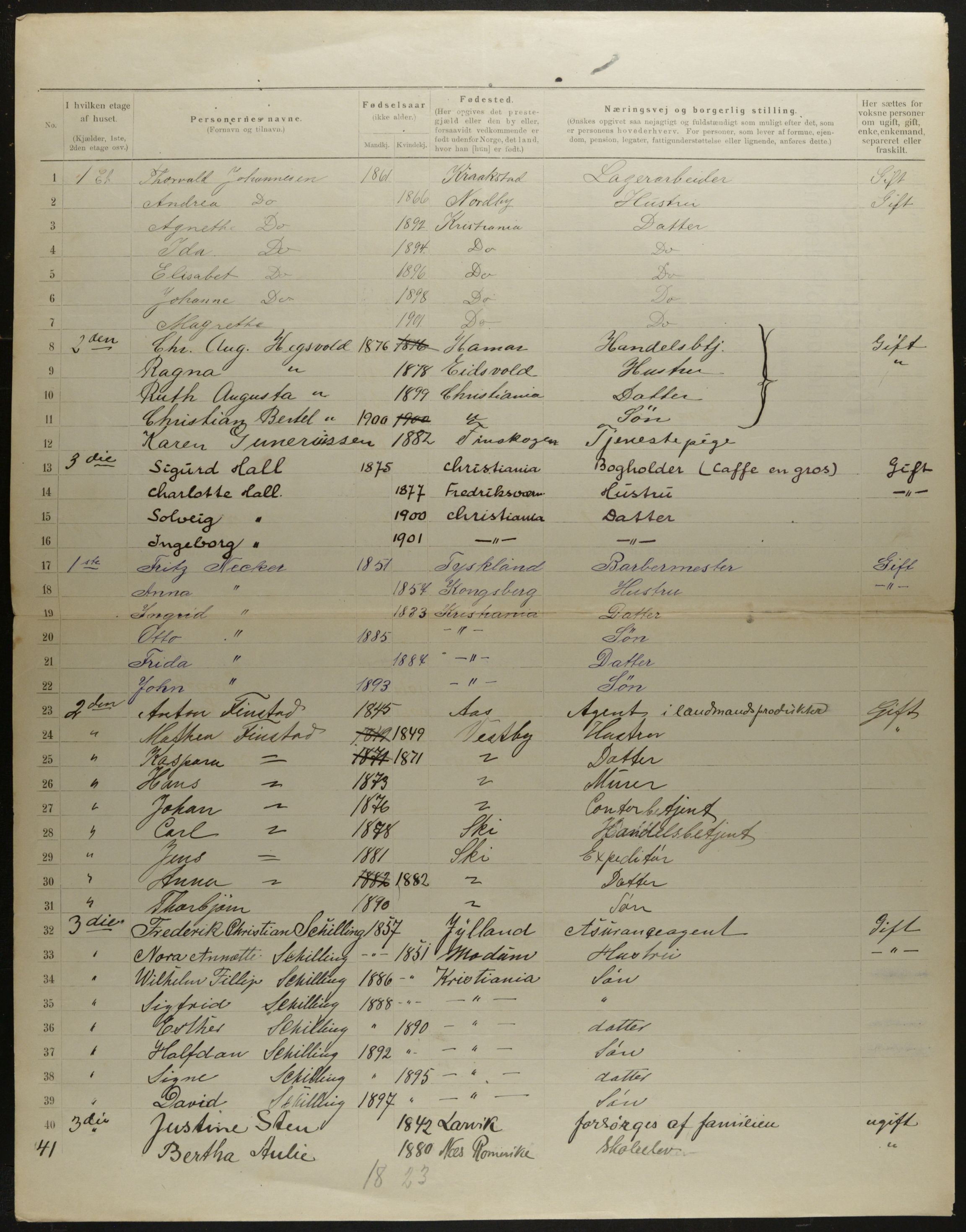 OBA, Municipal Census 1901 for Kristiania, 1901, p. 5700