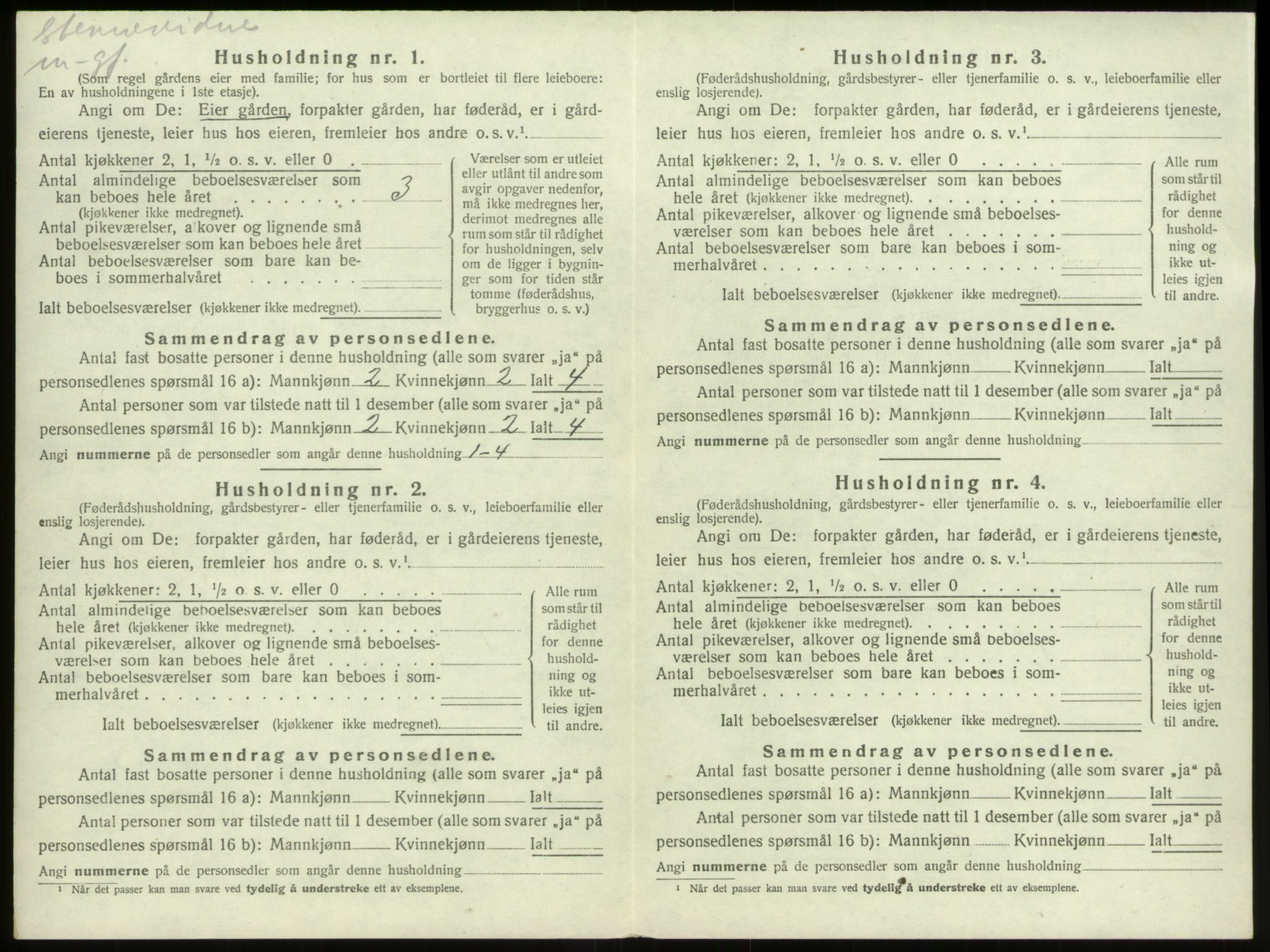 SAB, 1920 census for Stryn, 1920, p. 707