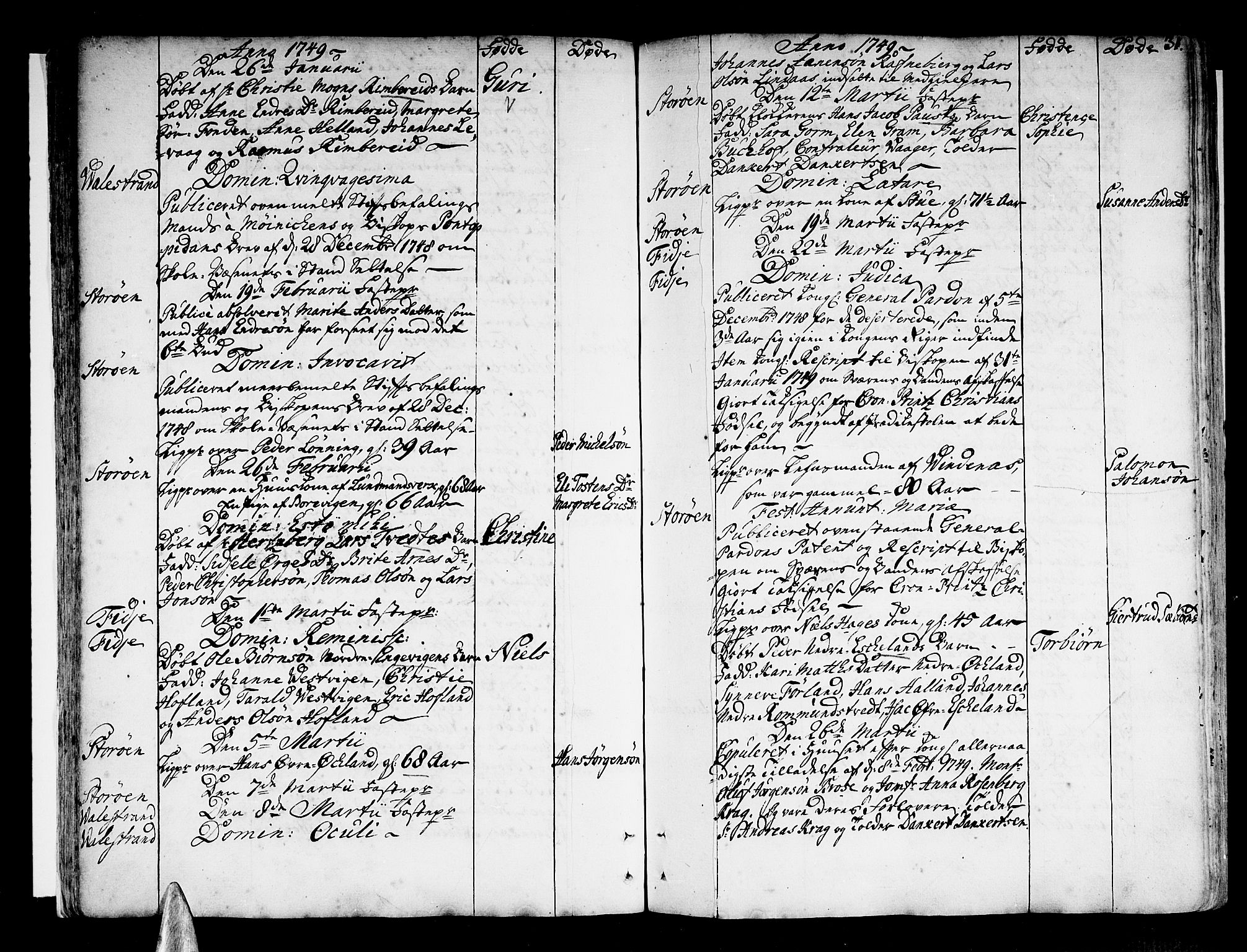 Stord sokneprestembete, AV/SAB-A-78201/H/Haa: Parish register (official) no. A 2, 1744-1777, p. 31