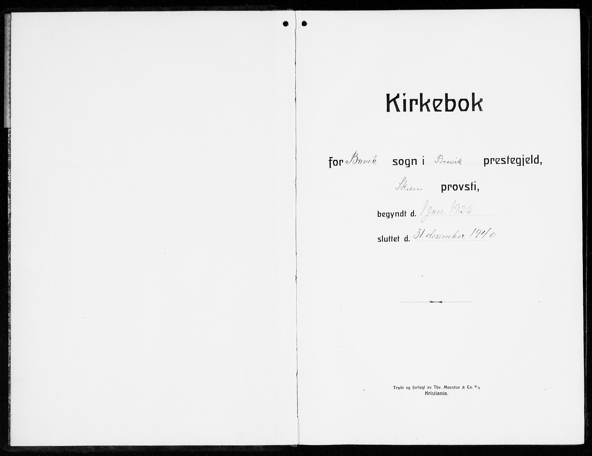 Brevik kirkebøker, SAKO/A-255/G/Ga/L0006: Parish register (copy) no. 6, 1922-1940