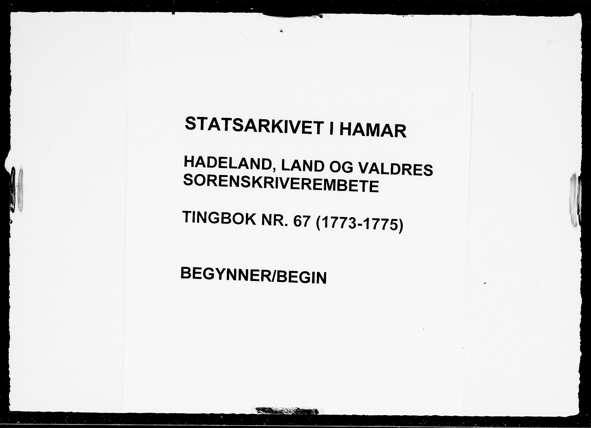 Hadeland, Land og Valdres sorenskriveri, SAH/TING-028/G/Gb/L0067: Tingbok - Hadeland og Land, 1775