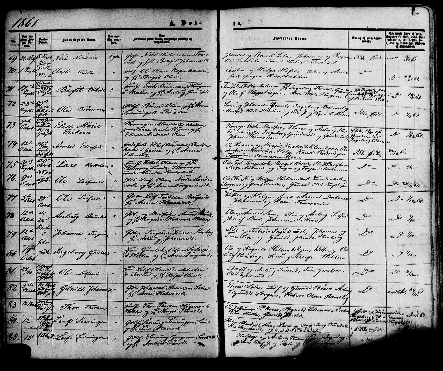 Heddal kirkebøker, AV/SAKO-A-268/F/Fa/L0007: Parish register (official) no. I 7, 1855-1877, p. 50