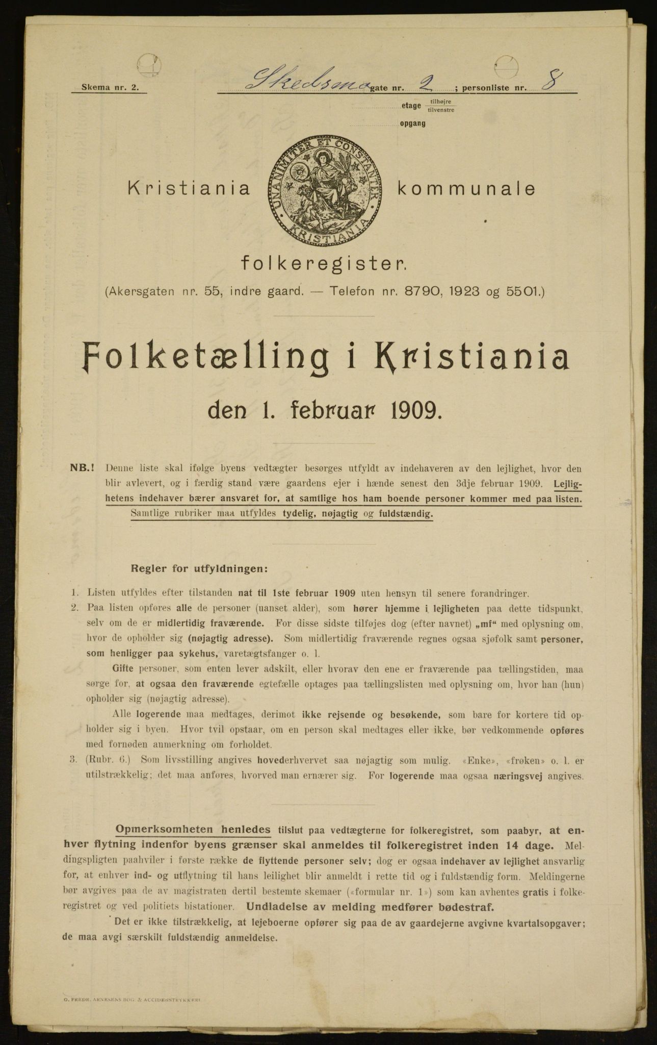 OBA, Municipal Census 1909 for Kristiania, 1909, p. 86336