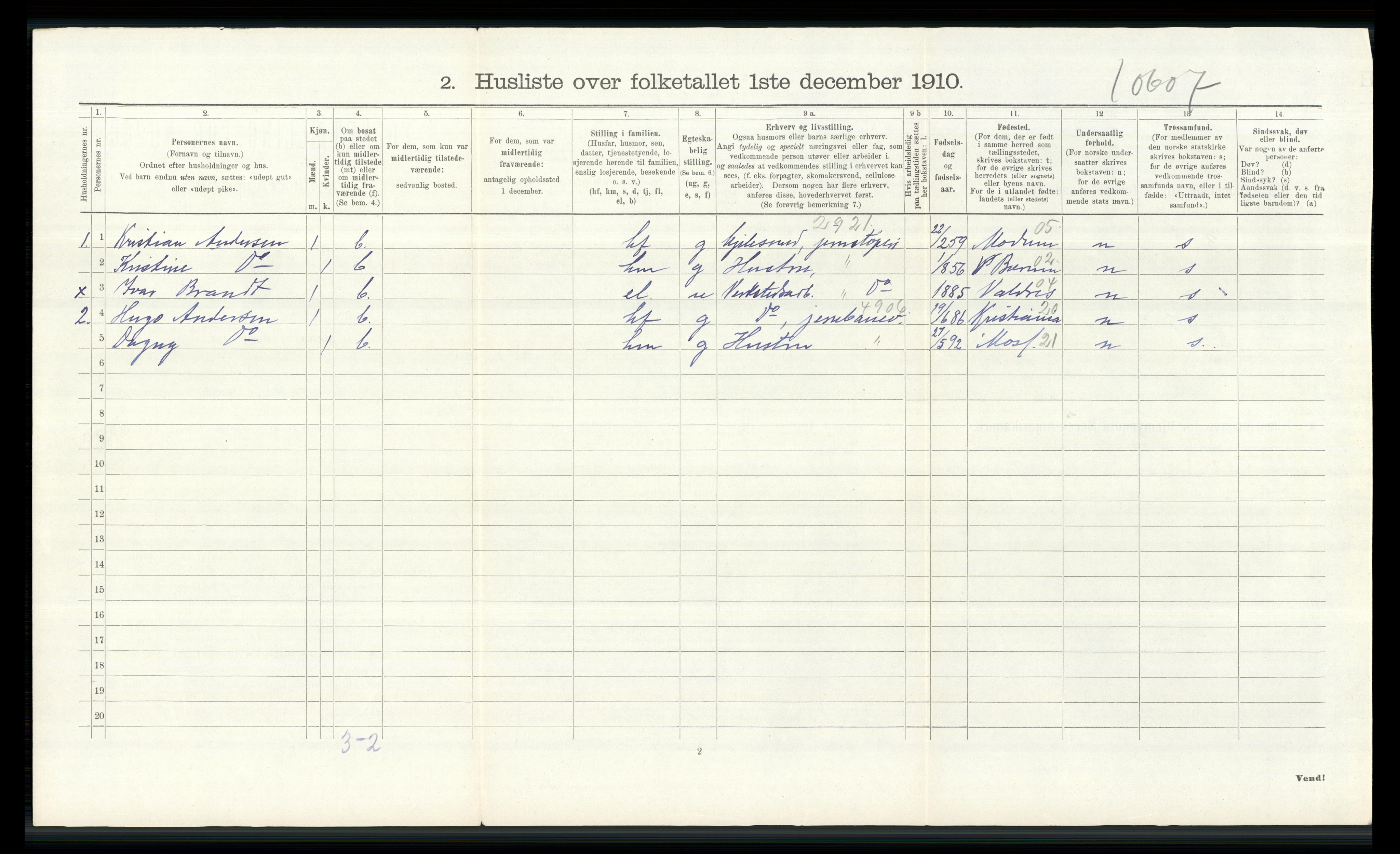 RA, 1910 census for Vang, 1910, p. 692