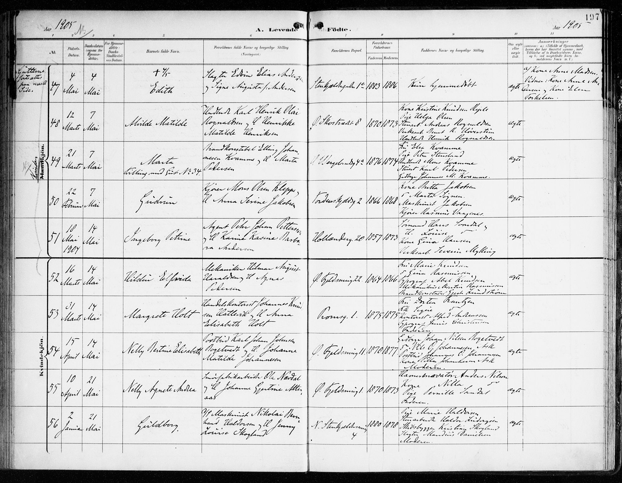 Korskirken sokneprestembete, AV/SAB-A-76101/H/Haa/L0023: Parish register (official) no. B 9, 1899-1908, p. 197