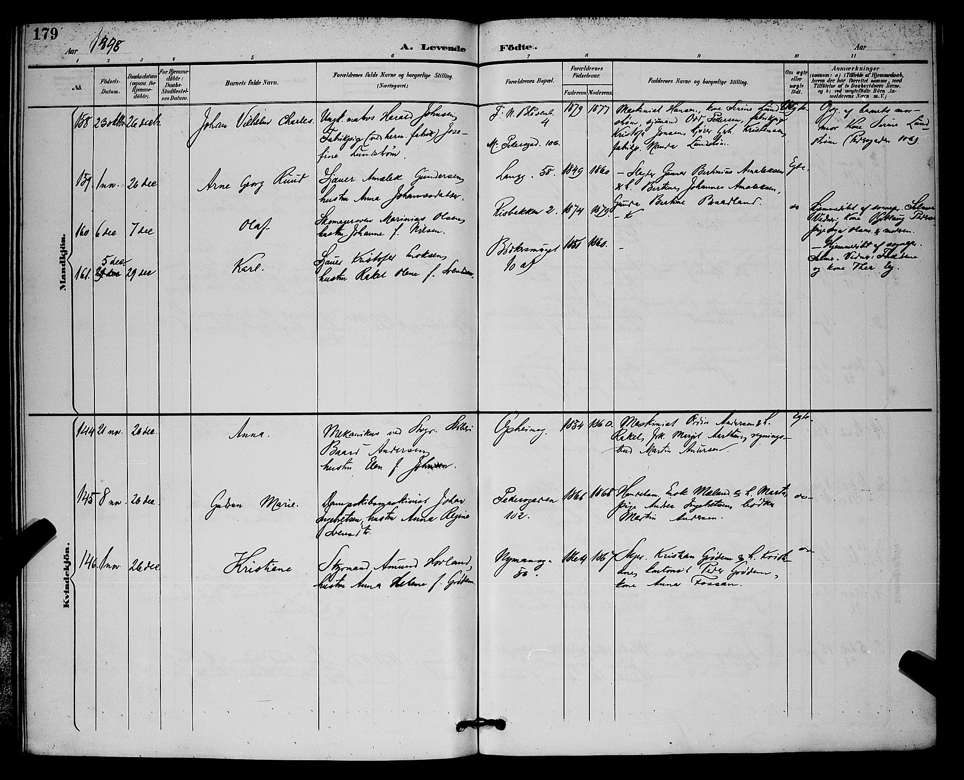 St. Johannes sokneprestkontor, SAST/A-101814/001/30/30BB/L0003: Parish register (copy) no. B 3, 1893-1900, p. 179