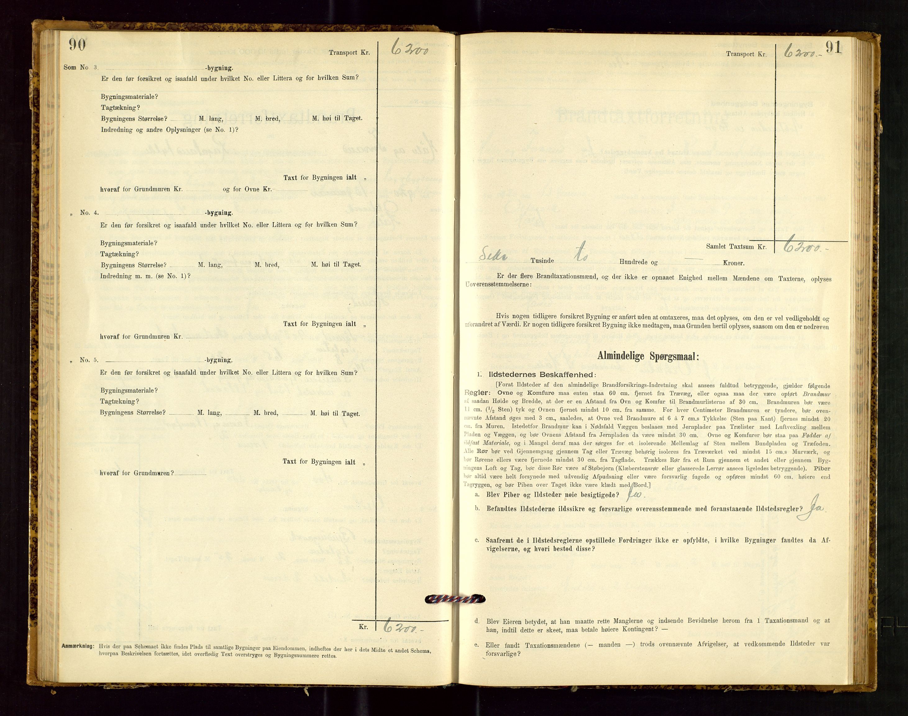 Høle og Forsand lensmannskontor, AV/SAST-A-100127/Gob/L0001: "Brandtaxtprotokol" - skjematakst, 1897-1940, p. 90-91