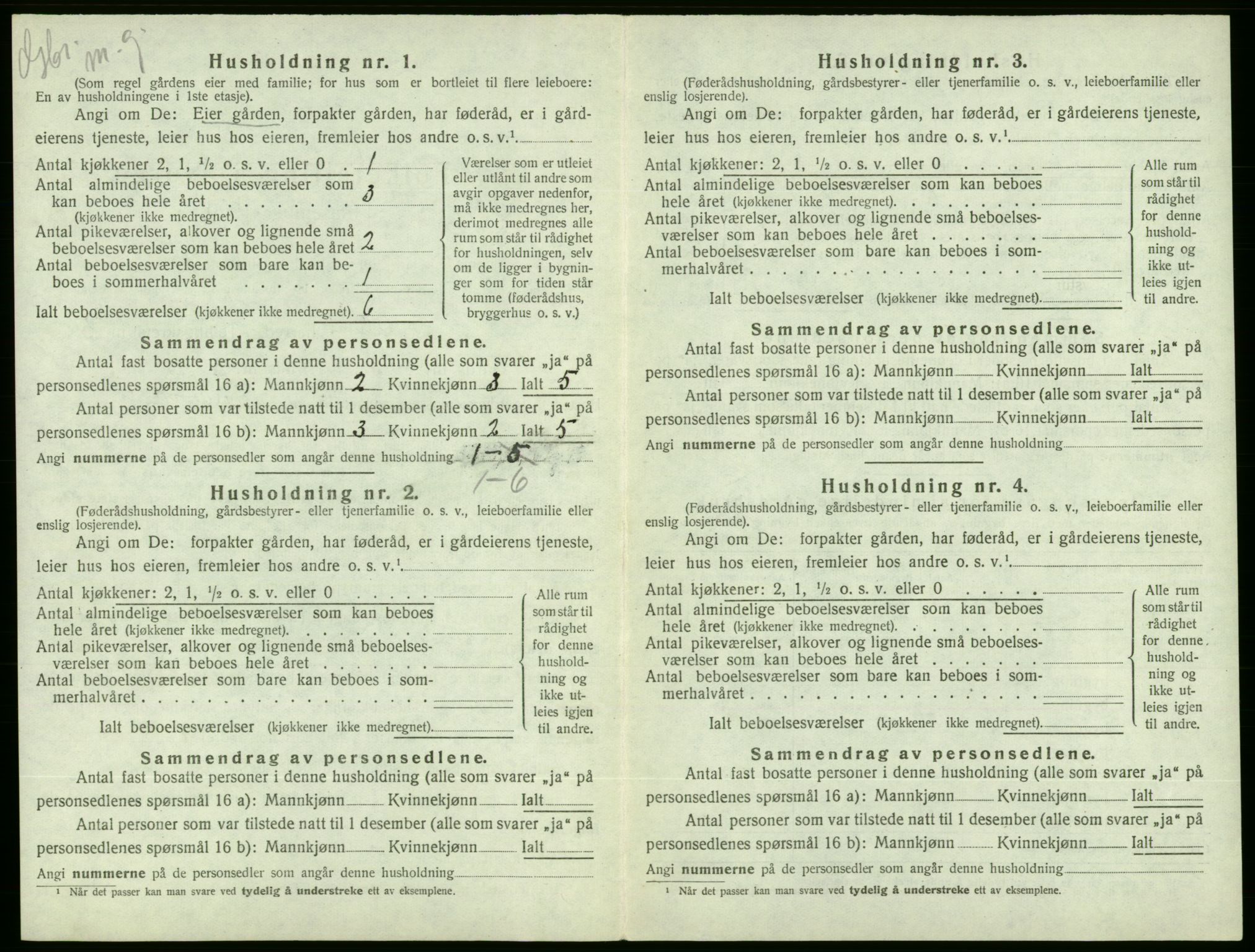 SAB, 1920 census for Ølen, 1920, p. 368