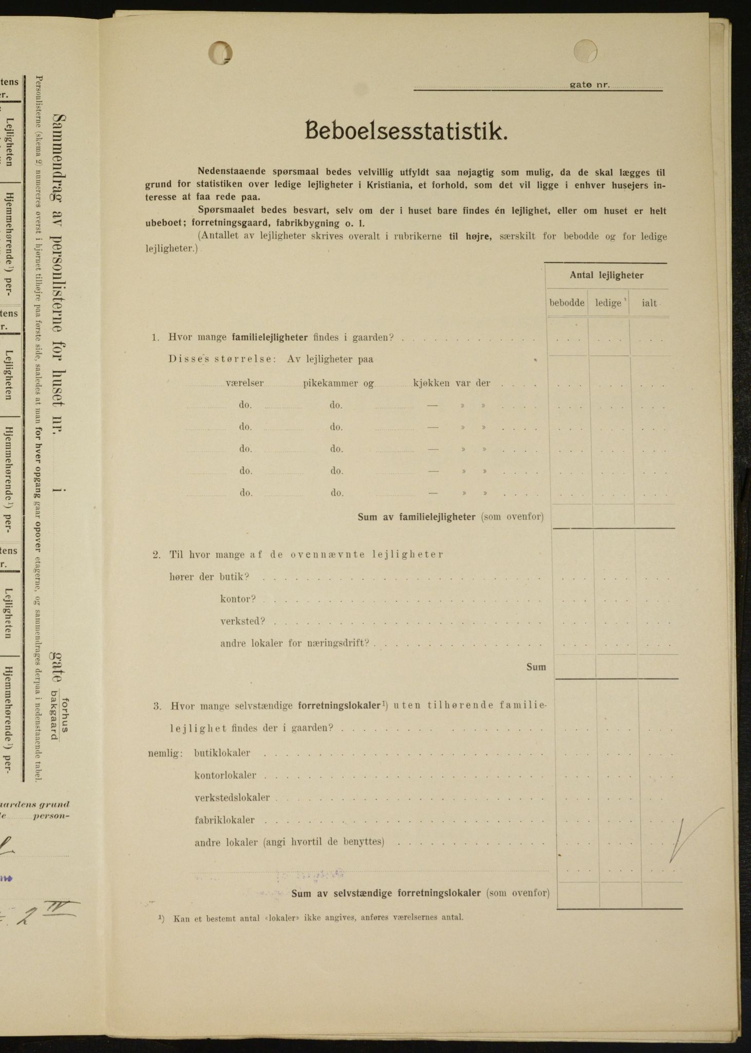 OBA, Municipal Census 1909 for Kristiania, 1909, p. 4909