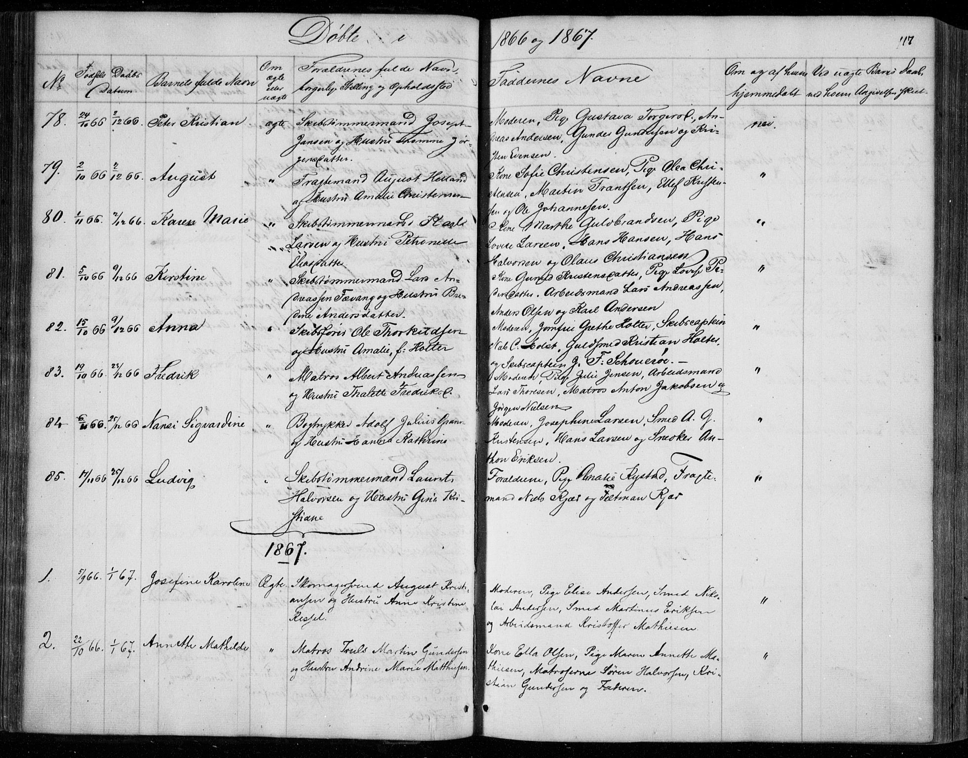 Holmestrand kirkebøker, SAKO/A-346/F/Fa/L0002: Parish register (official) no. 2, 1840-1866, p. 117