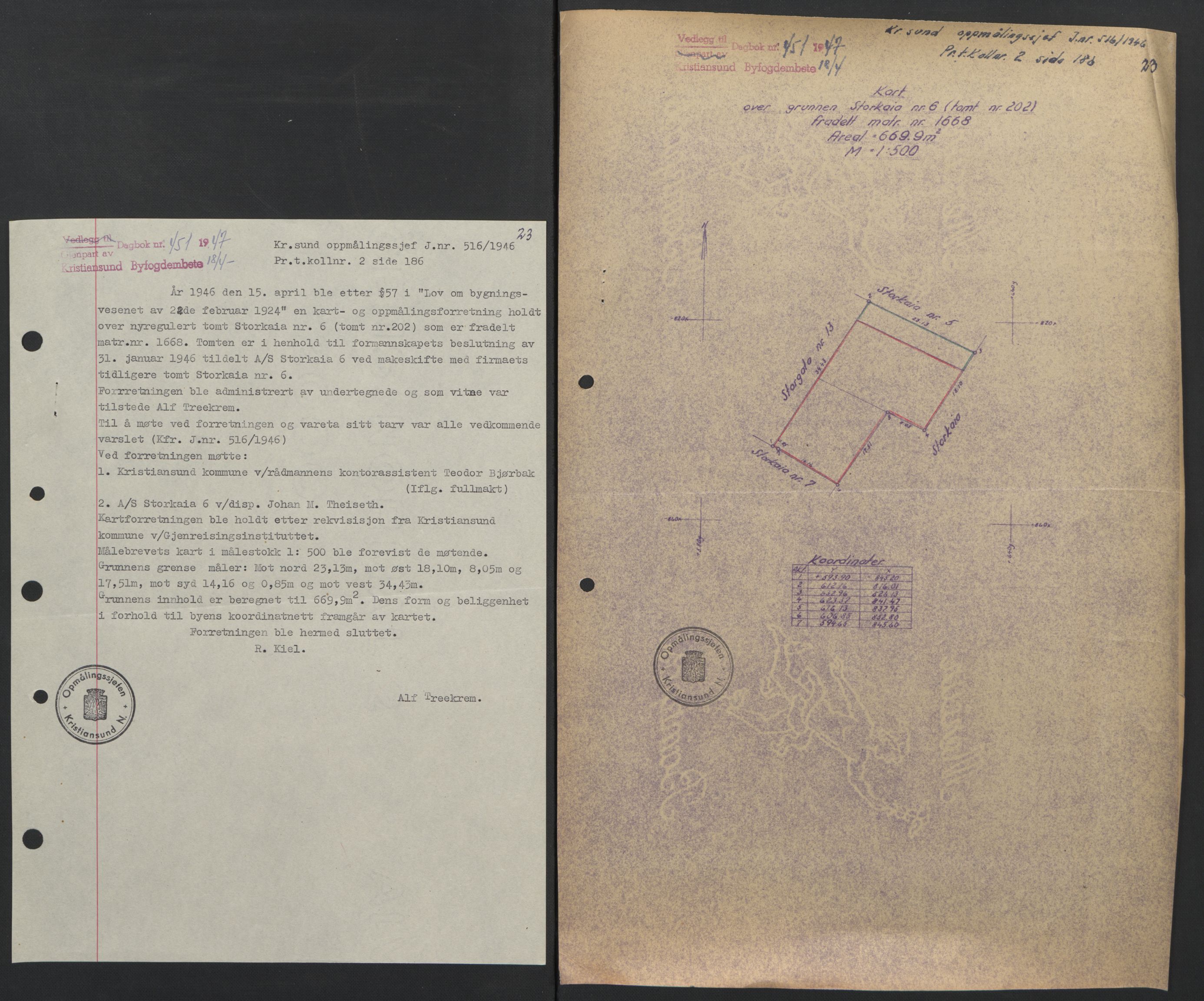 Kristiansund byfogd, AV/SAT-A-4587/A/27: Mortgage book no. 42, 1947-1950, Diary no: : 451/1947