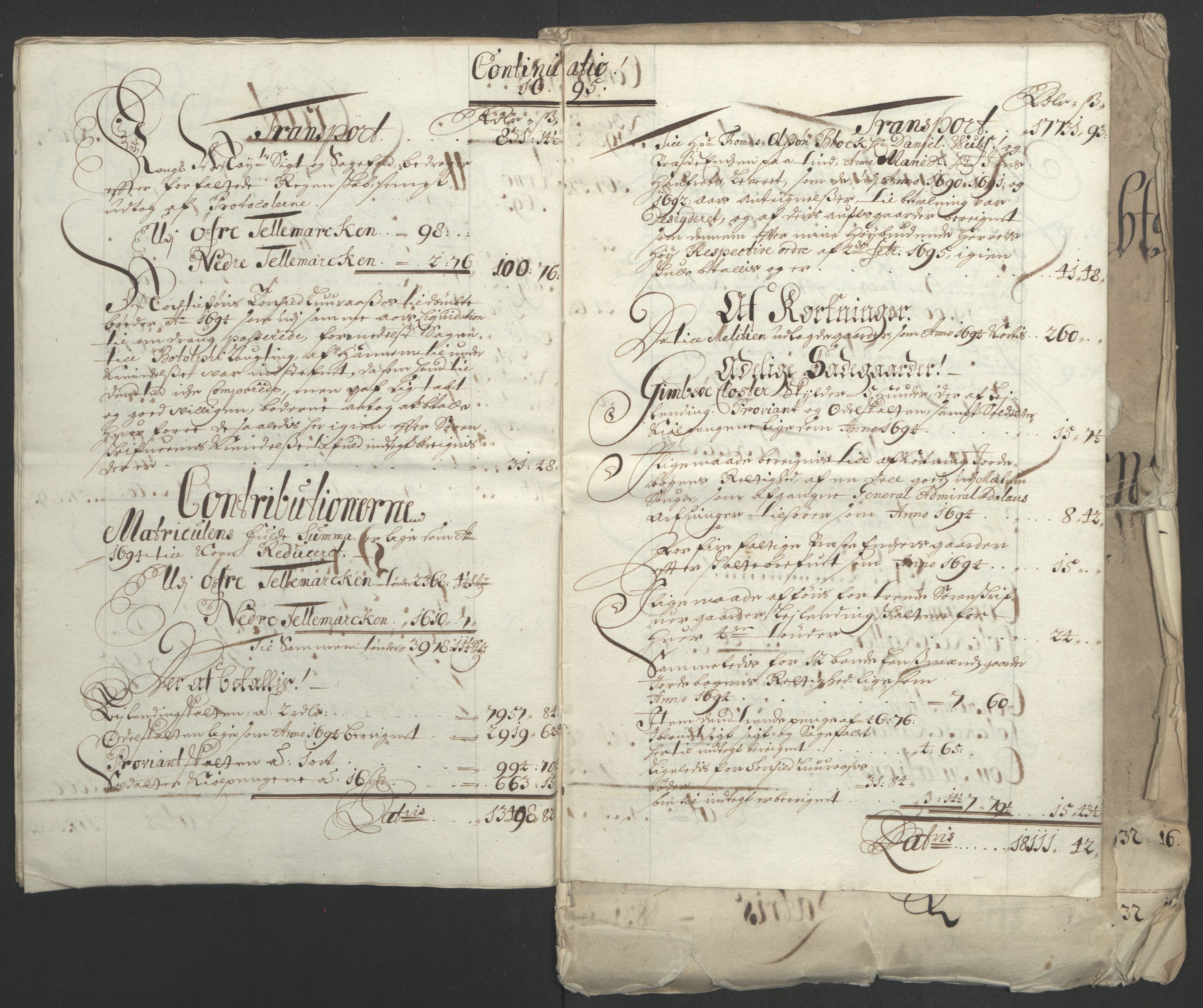 Rentekammeret inntil 1814, Reviderte regnskaper, Fogderegnskap, AV/RA-EA-4092/R36/L2093: Fogderegnskap Øvre og Nedre Telemark og Bamble, 1695, p. 17