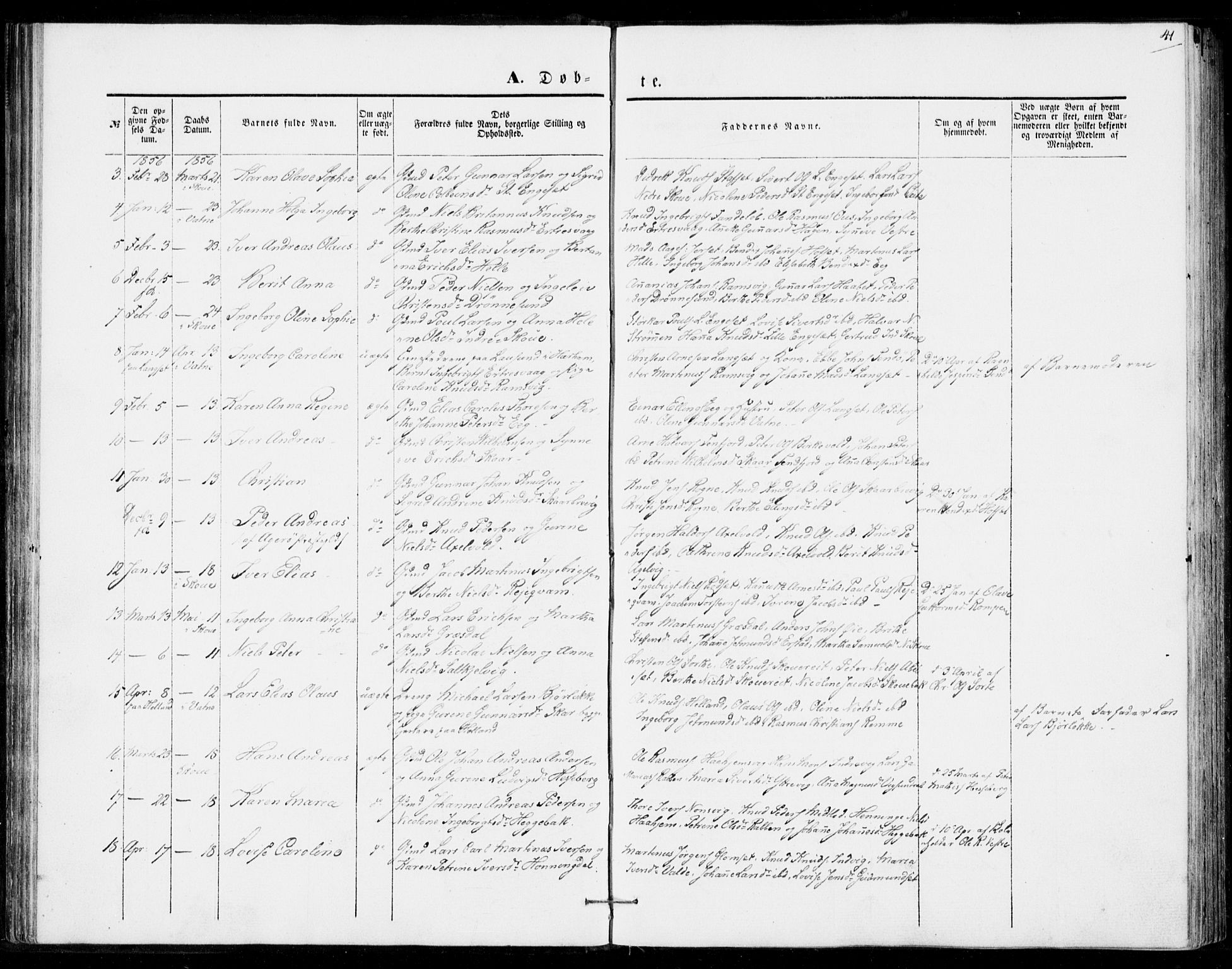 Ministerialprotokoller, klokkerbøker og fødselsregistre - Møre og Romsdal, SAT/A-1454/524/L0353: Parish register (official) no. 524A05, 1848-1856, p. 41