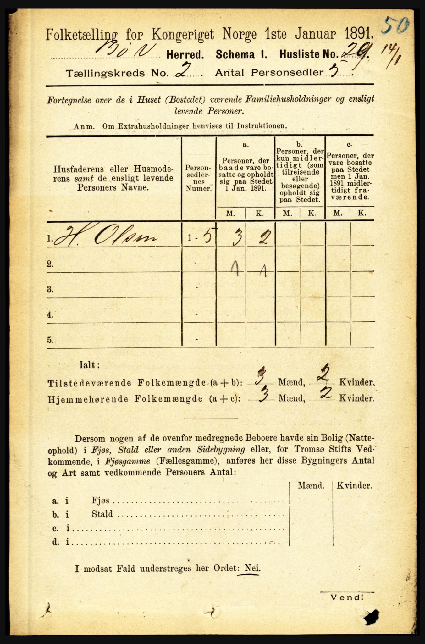 RA, 1891 census for 1867 Bø, 1891, p. 542