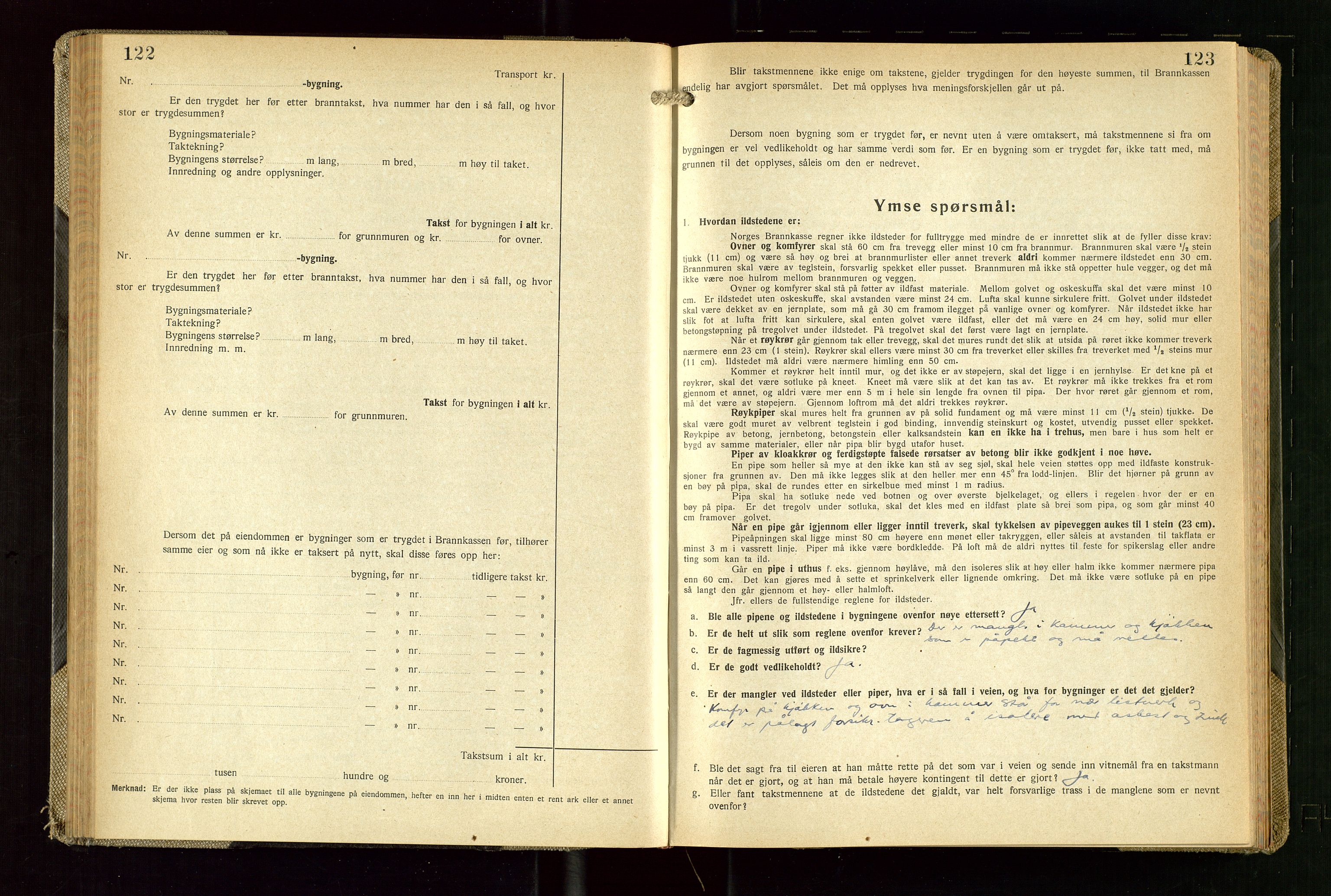 Skudenes lensmannskontor, AV/SAST-A-100444/Gob/L0003: "Brandtakstprotokoll", 1942-1954, p. 122-123