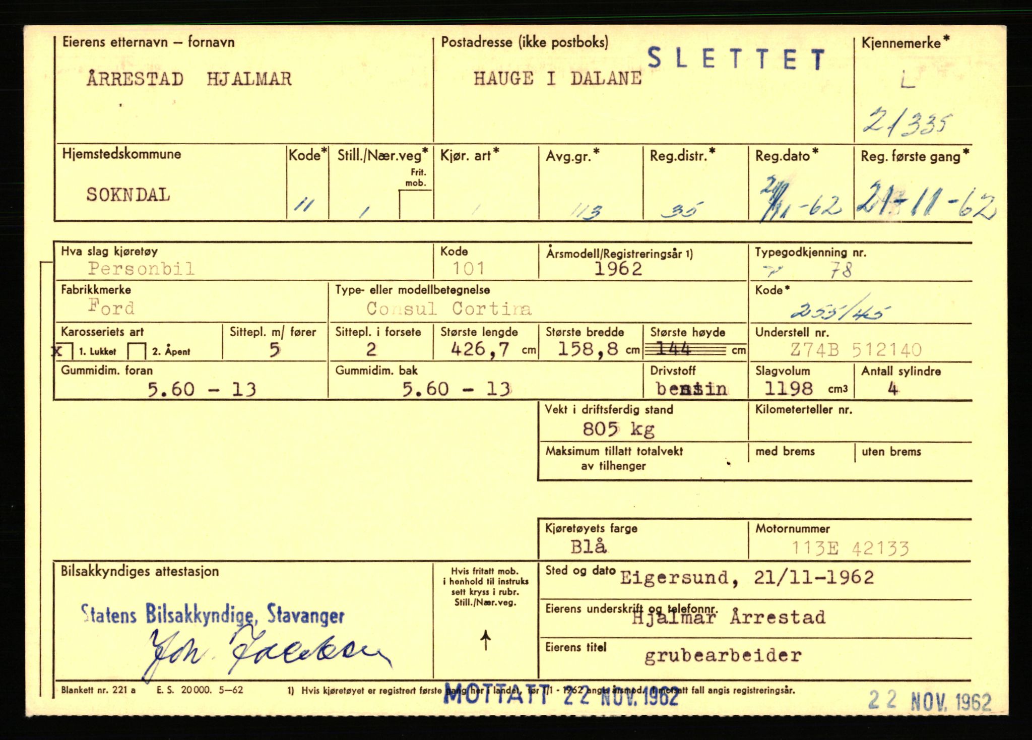 Stavanger trafikkstasjon, AV/SAST-A-101942/0/F/L0037: L-20500 - L-21499, 1930-1971, p. 2065