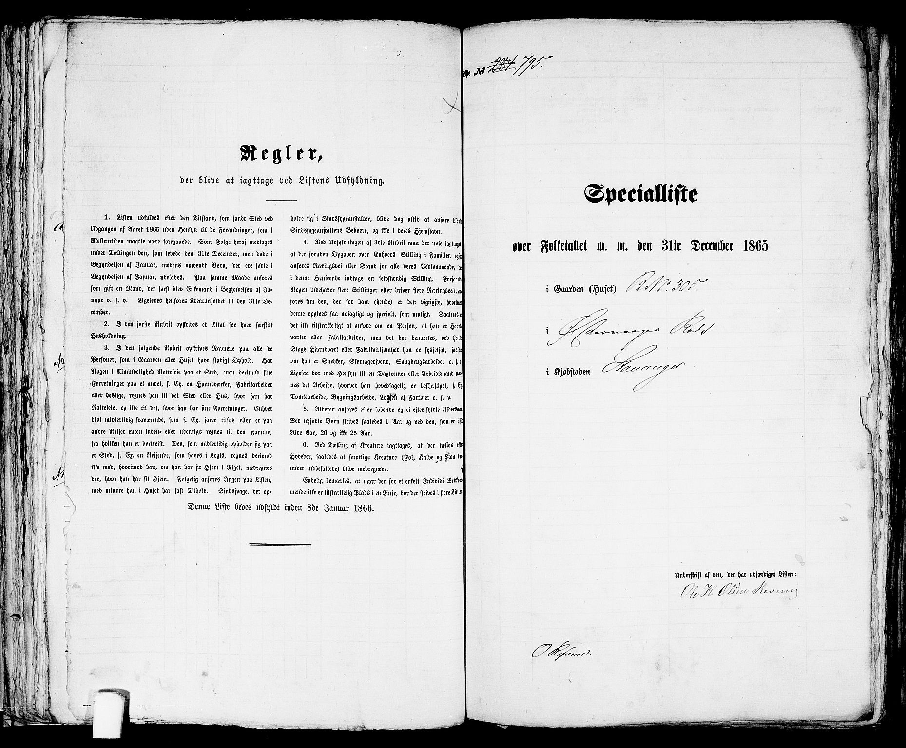 RA, 1865 census for Stavanger, 1865, p. 1623