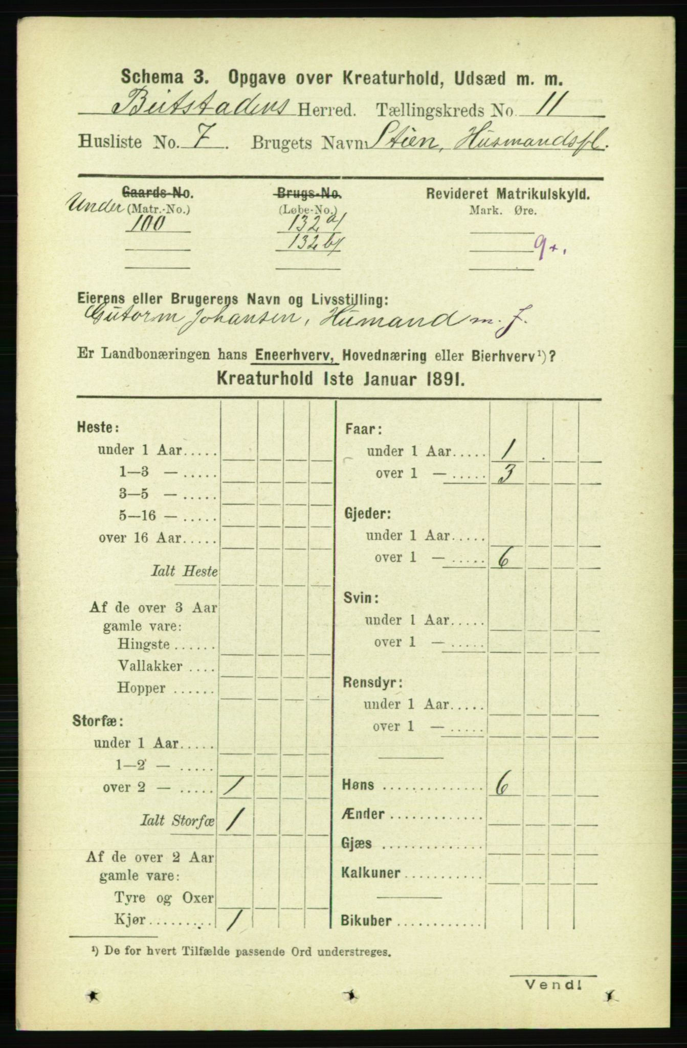 RA, 1891 census for 1727 Beitstad, 1891, p. 6287