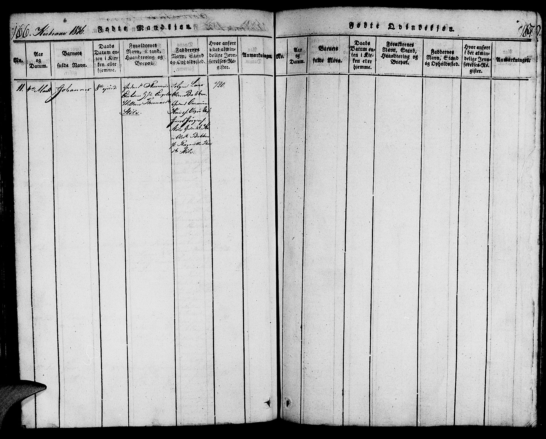 Torvastad sokneprestkontor, AV/SAST-A -101857/H/Ha/Haa/L0004: Parish register (official) no. A 4, 1817-1836, p. 166-167