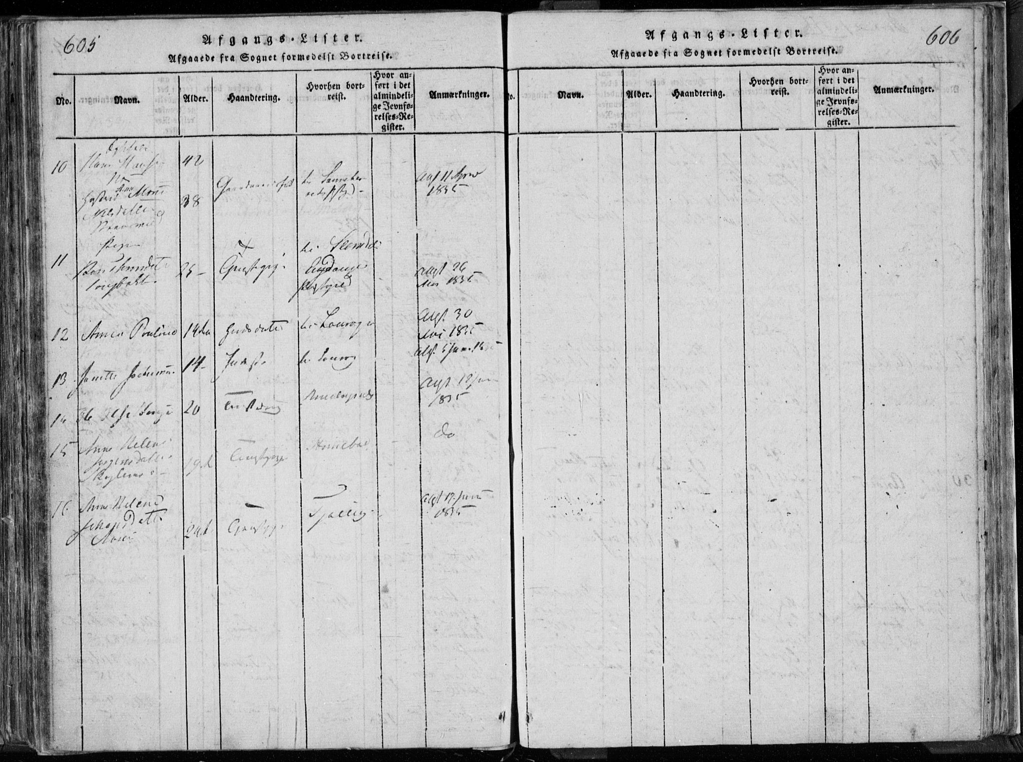 Hedrum kirkebøker, AV/SAKO-A-344/F/Fa/L0004: Parish register (official) no. I 4, 1817-1835, p. 605-606