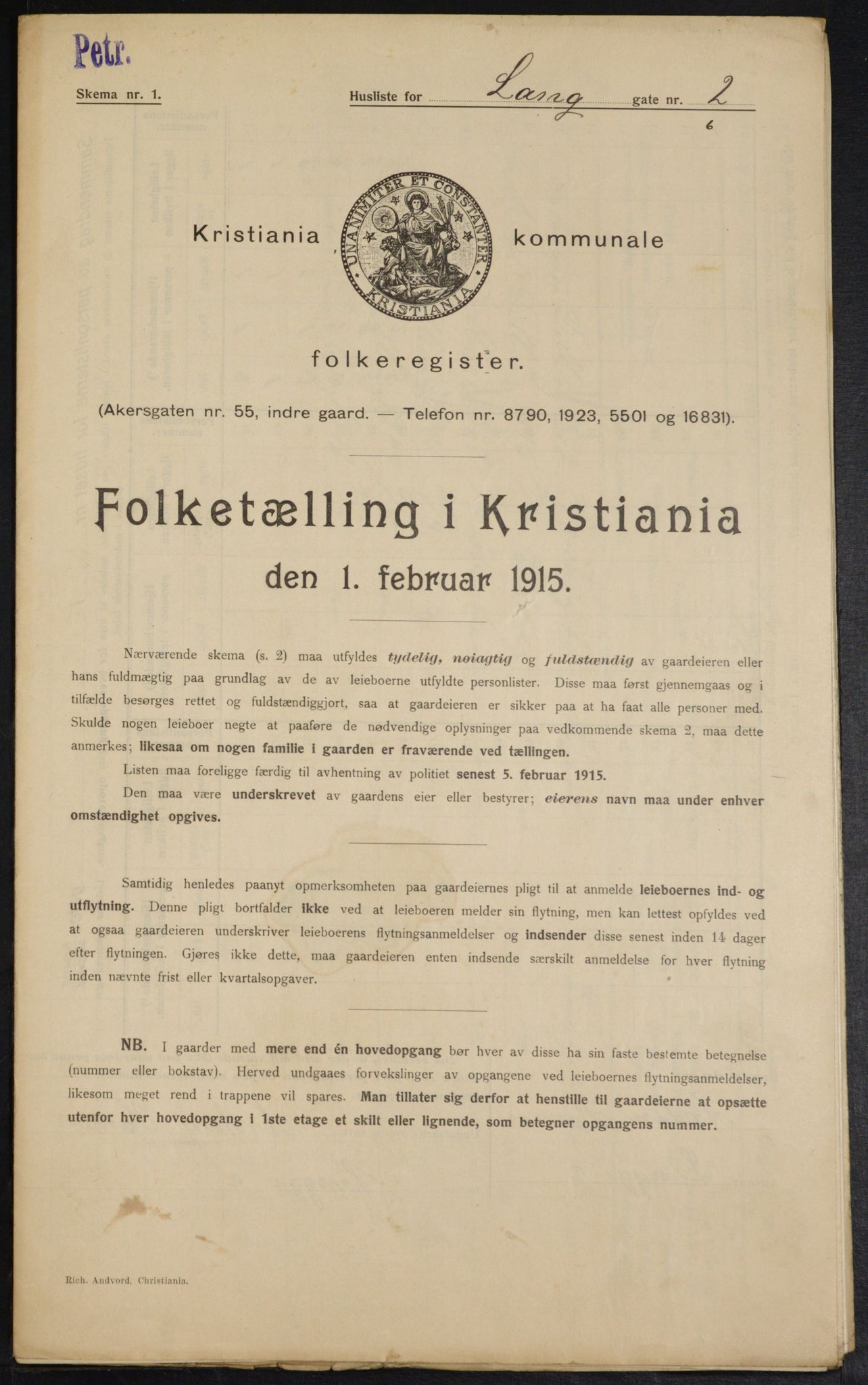 OBA, Municipal Census 1915 for Kristiania, 1915, p. 55934