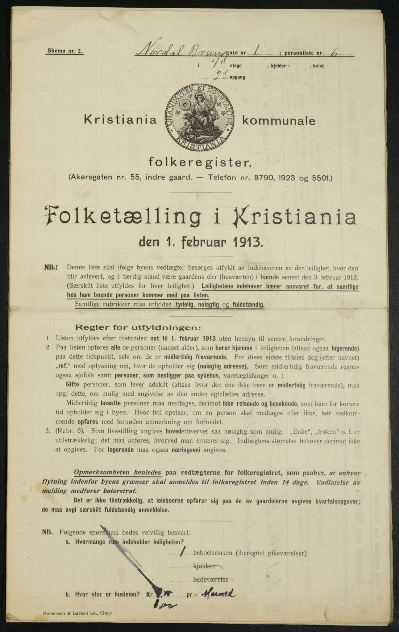 OBA, Municipal Census 1913 for Kristiania, 1913, p. 72200