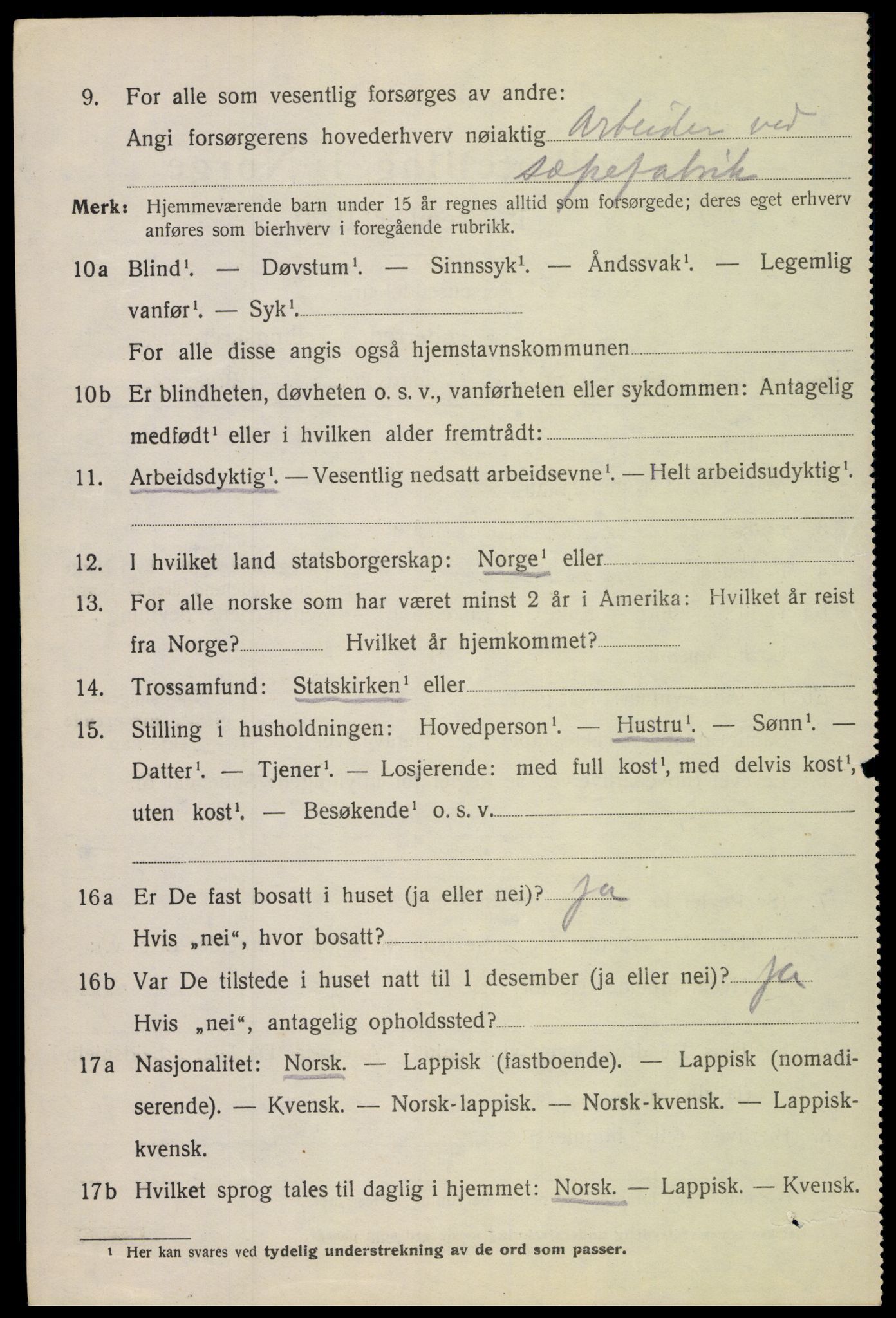 SAT, 1920 census for Hadsel, 1920, p. 11861