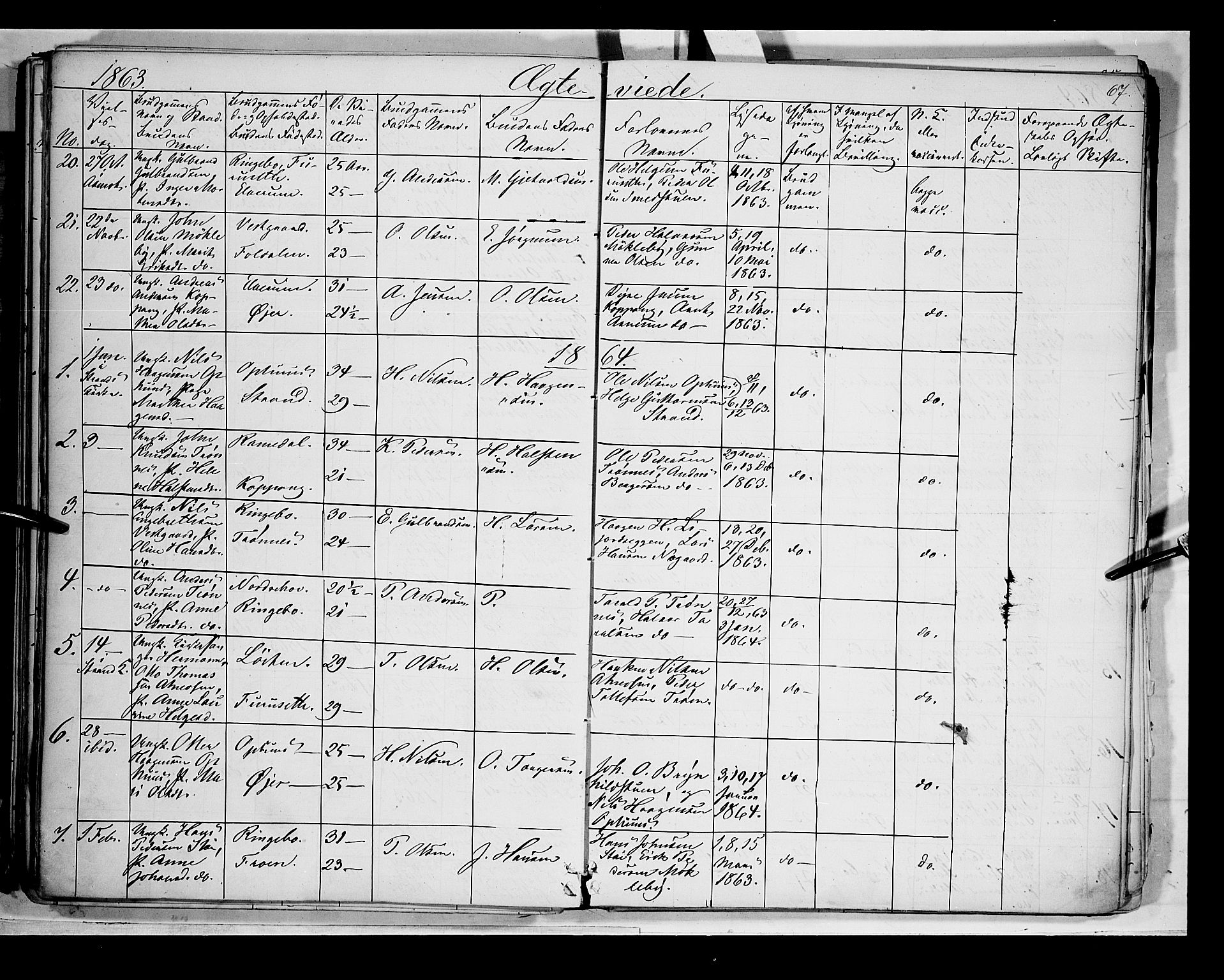 Åmot prestekontor, Hedmark, SAH/PREST-056/H/Ha/Haa/L0007: Parish register (official) no. 7, 1860-1870, p. 67