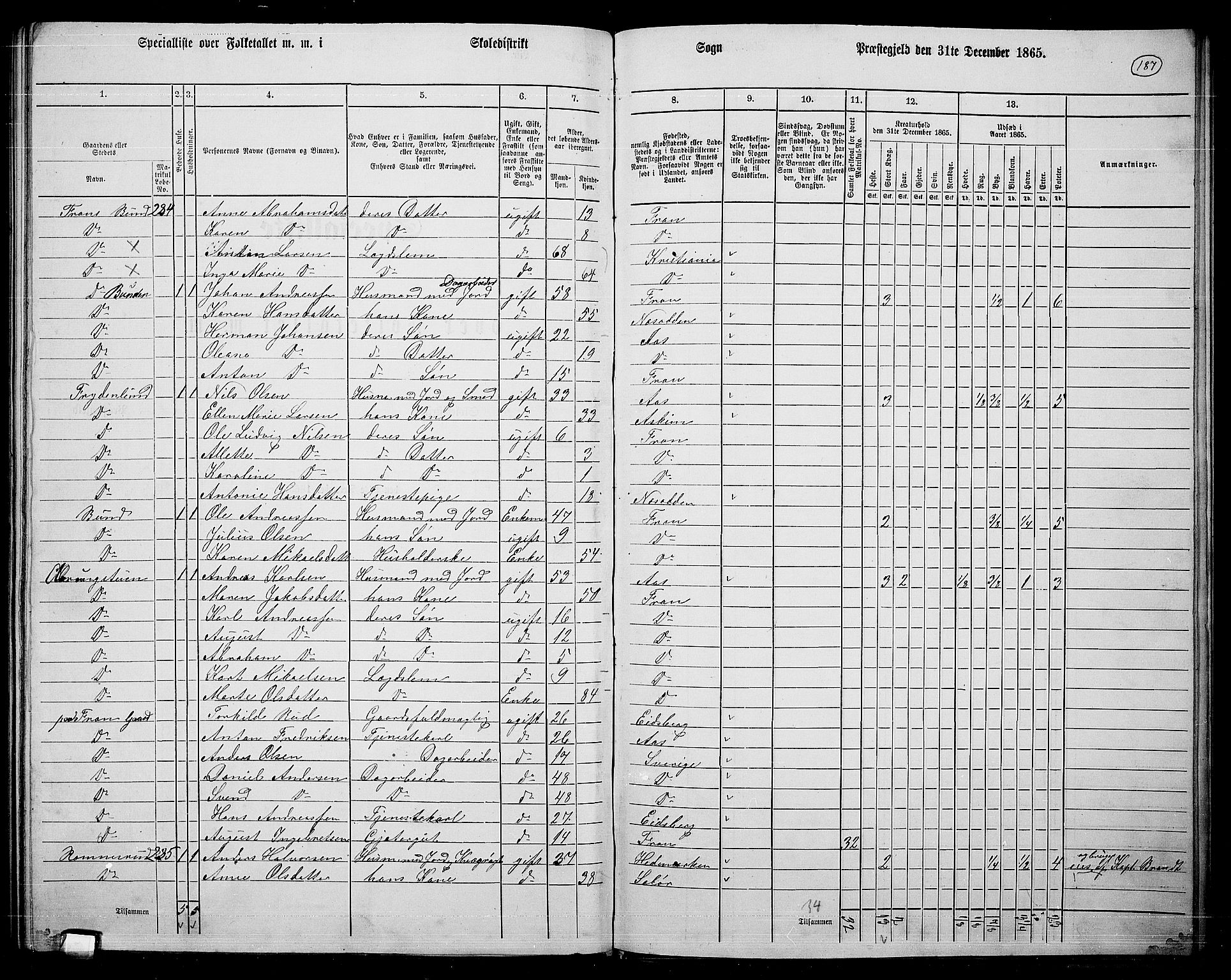 RA, 1865 census for Drøbak/Frogn, 1865, p. 41