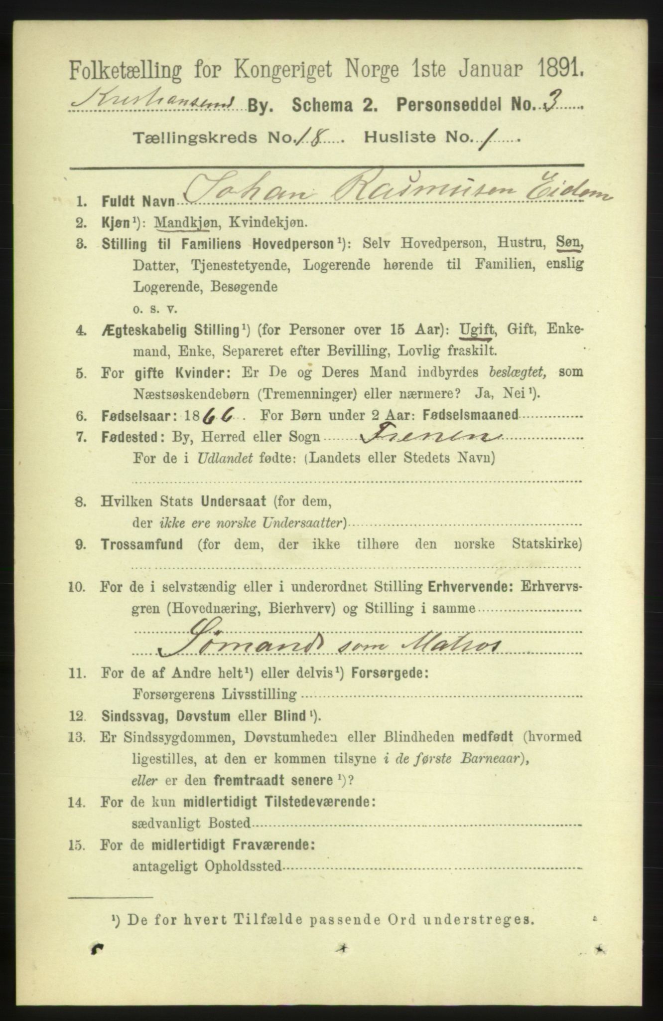 RA, 1891 census for 1503 Kristiansund, 1891, p. 12043