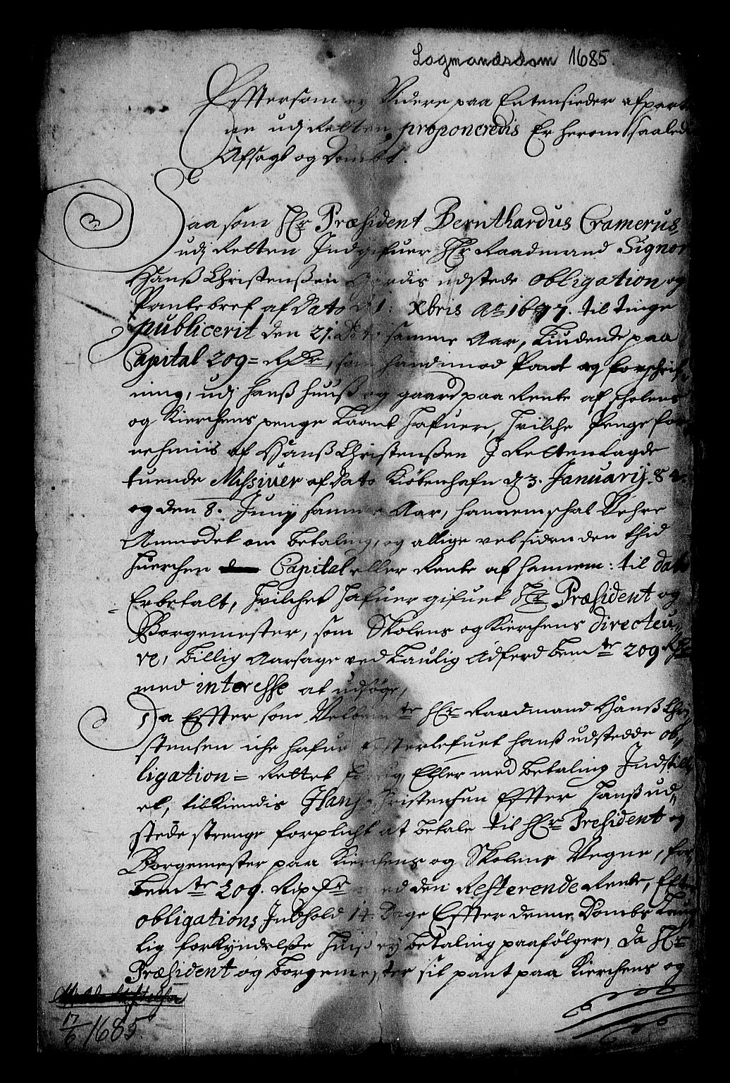 Stattholderembetet 1572-1771, RA/EA-2870/Af/L0001: Avskrifter av vedlegg til originale supplikker, nummerert i samsvar med supplikkbøkene, 1683-1687, p. 191