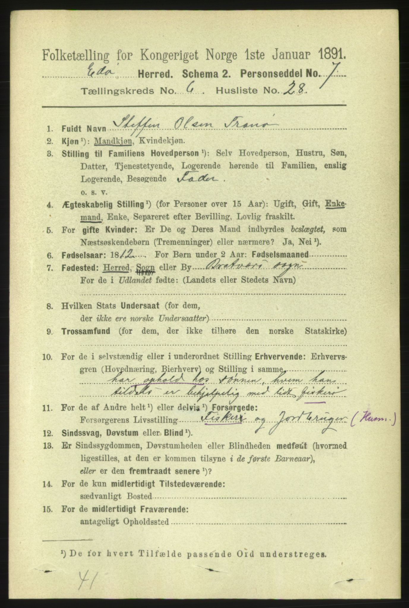 RA, 1891 census for 1573 Edøy, 1891, p. 1527