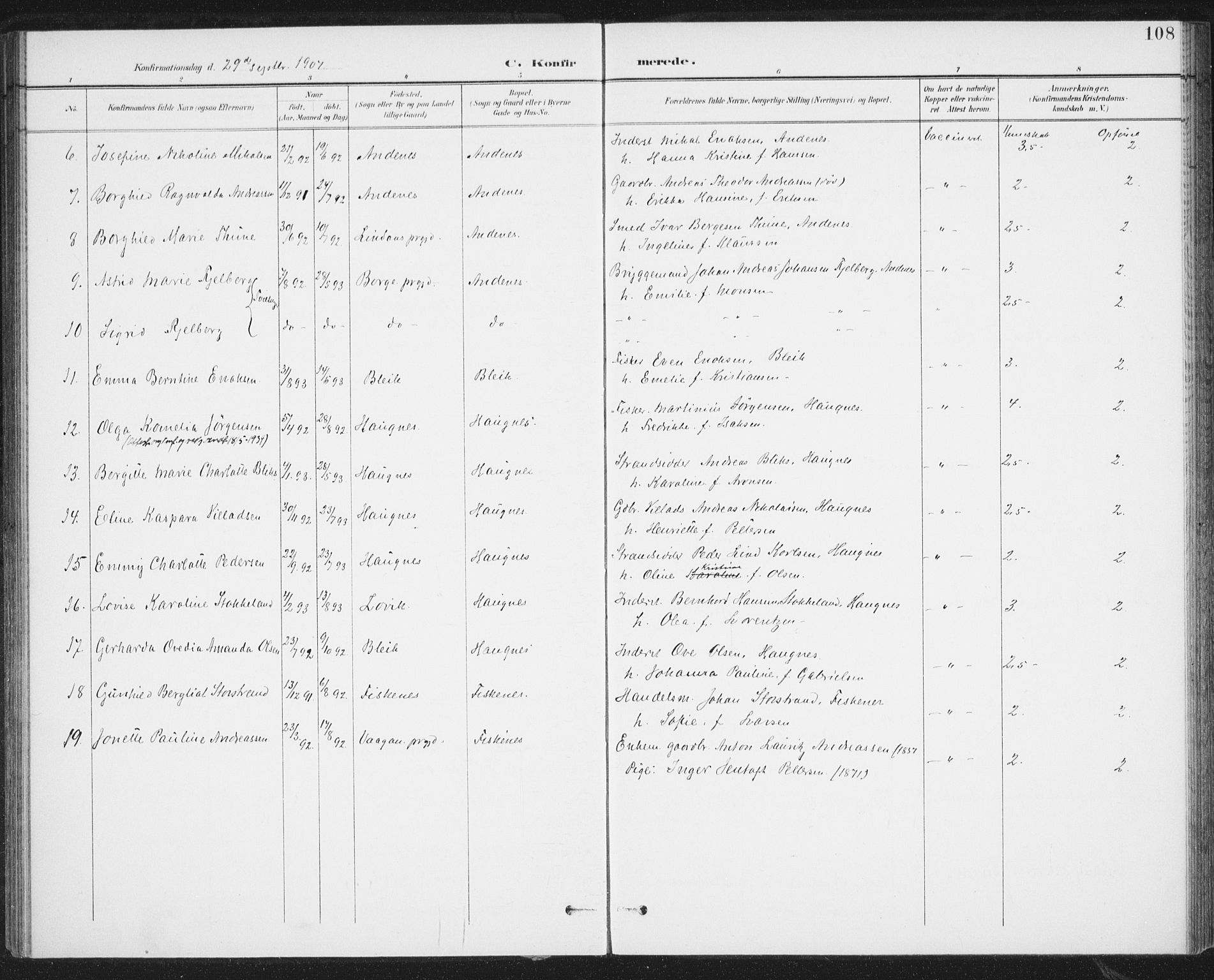 Ministerialprotokoller, klokkerbøker og fødselsregistre - Nordland, SAT/A-1459/899/L1437: Parish register (official) no. 899A05, 1897-1908, p. 108