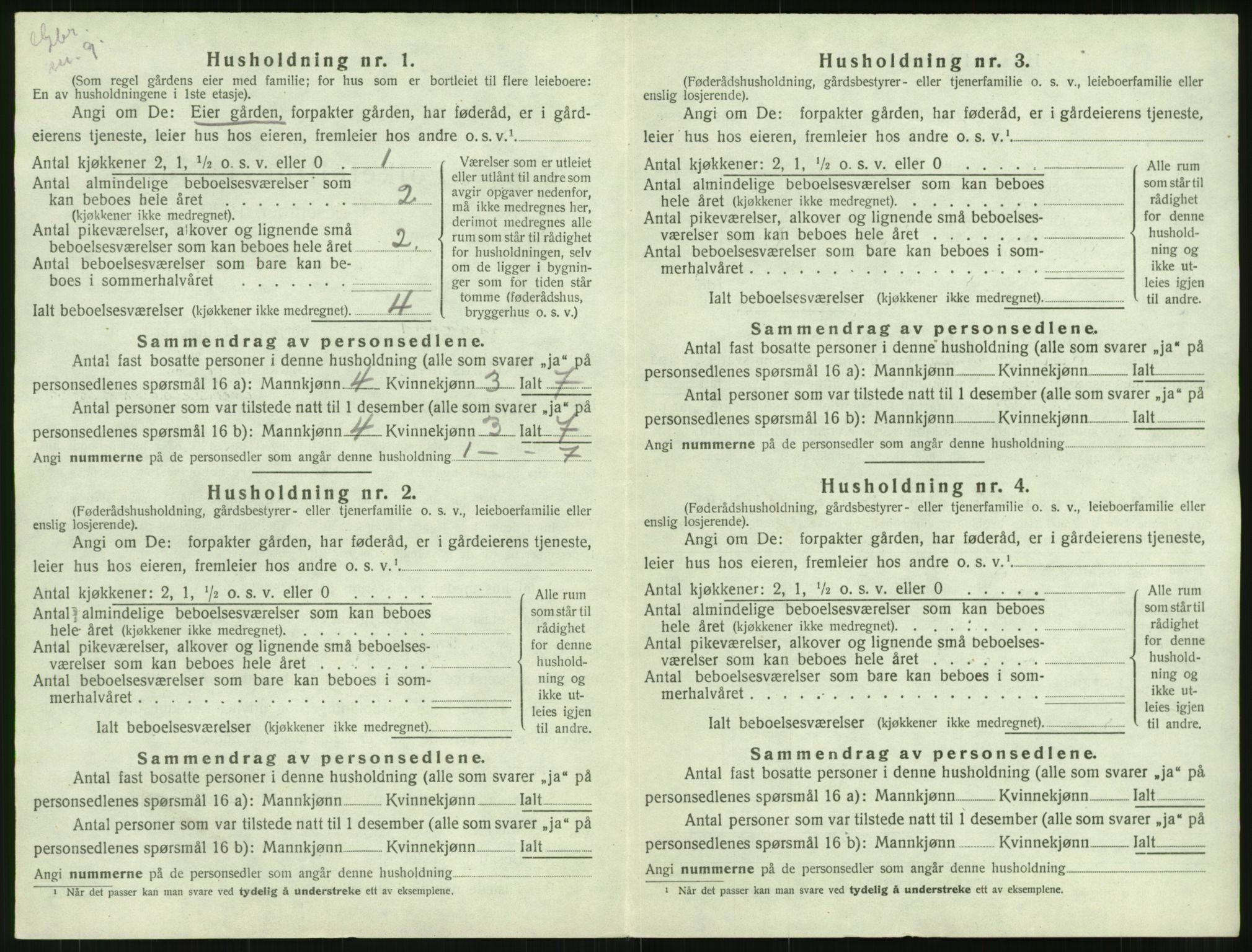 SAT, 1920 census for Hustad, 1920, p. 38