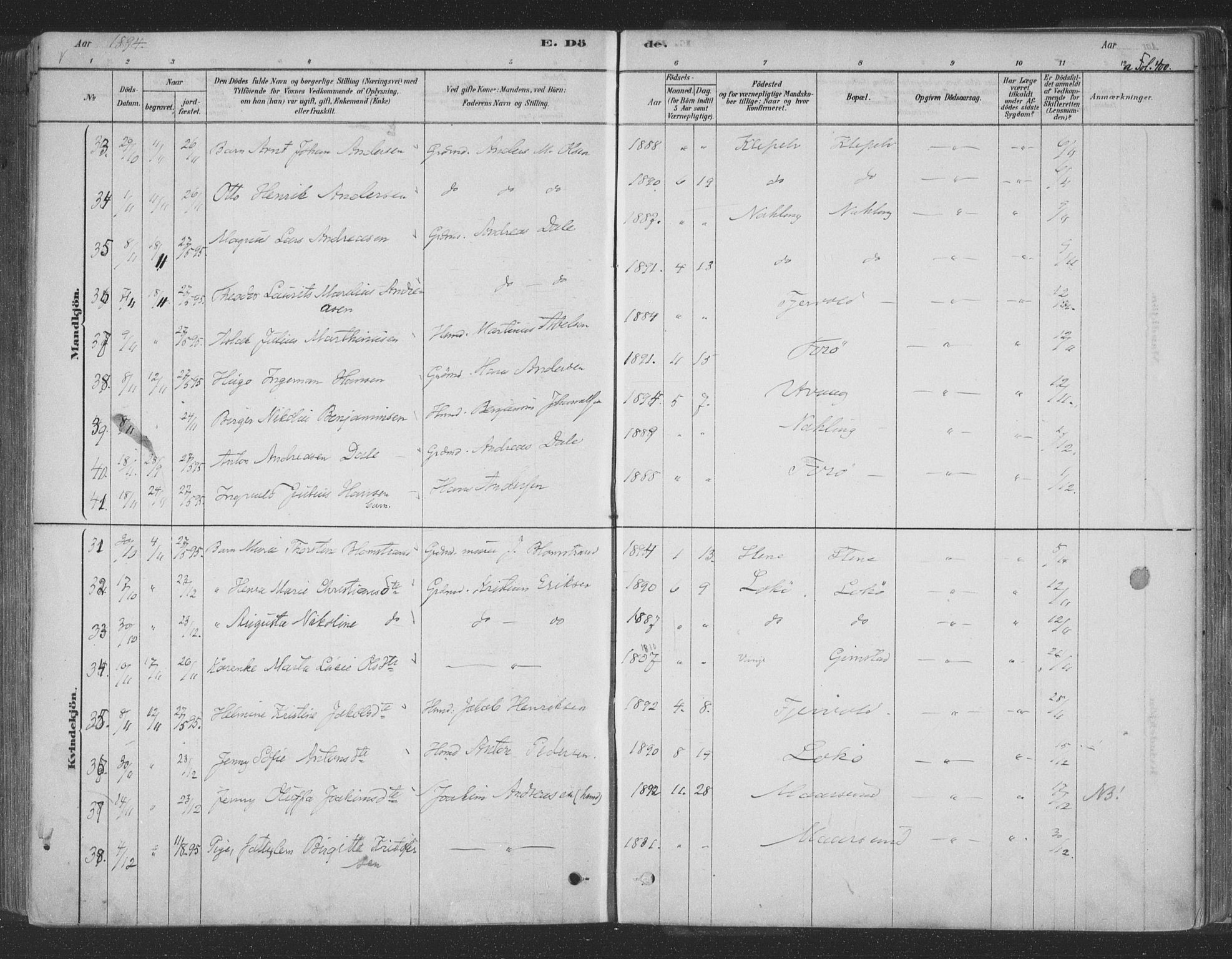 Ministerialprotokoller, klokkerbøker og fødselsregistre - Nordland, AV/SAT-A-1459/891/L1302: Parish register (official) no. 891A07, 1878-1895, p. 400