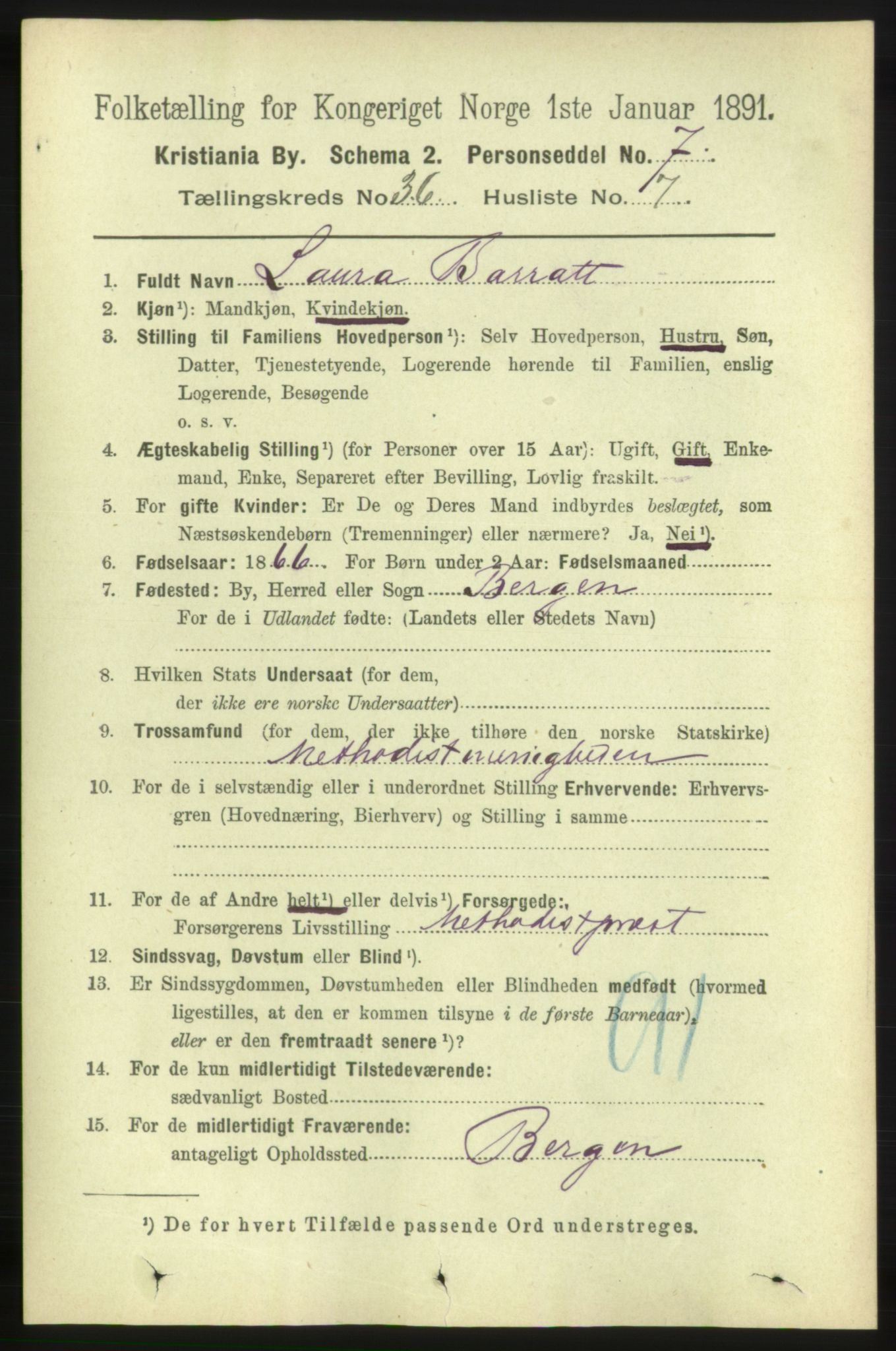 RA, 1891 census for 0301 Kristiania, 1891, p. 20149