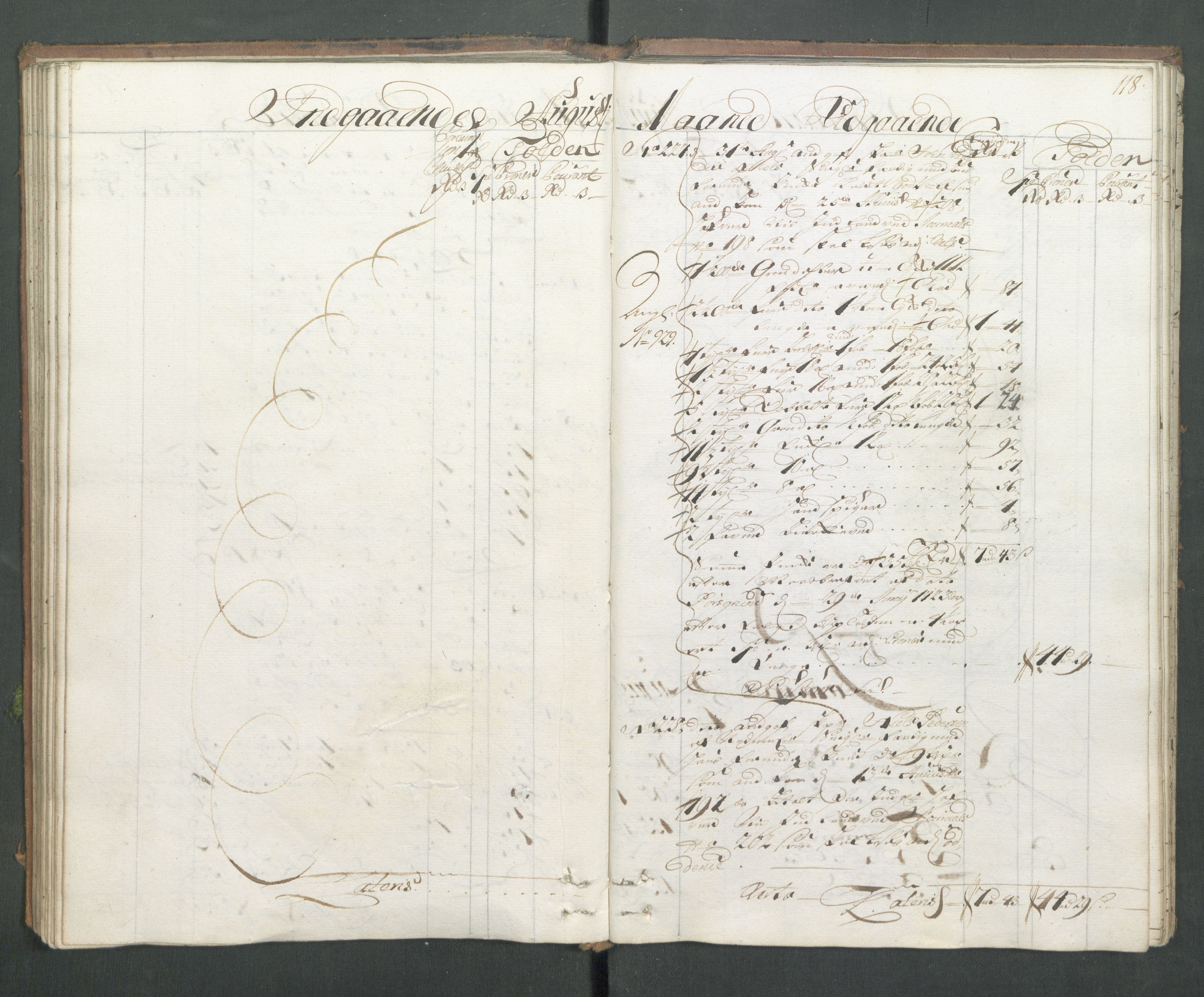 Generaltollkammeret, tollregnskaper, AV/RA-EA-5490/R14/L0012/0001: Tollregnskaper Øster-Risør / Hovedtollbok, 1731, p. 117b-118a