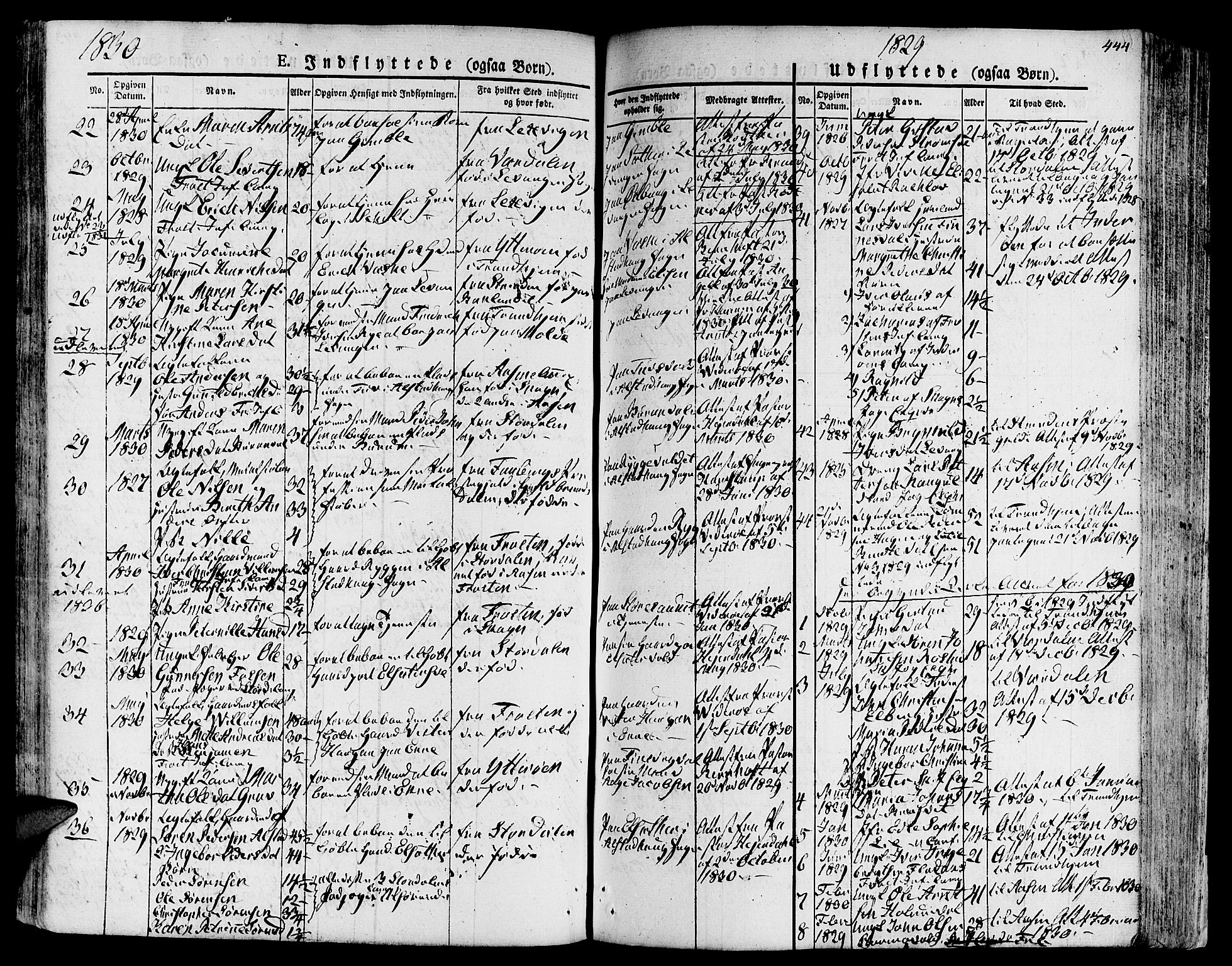 Ministerialprotokoller, klokkerbøker og fødselsregistre - Nord-Trøndelag, SAT/A-1458/717/L0152: Parish register (official) no. 717A05 /1, 1825-1836, p. 444