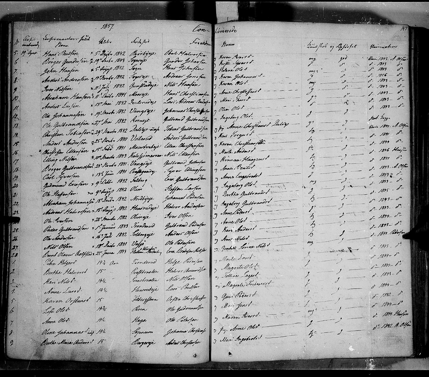 Jevnaker prestekontor, AV/SAH-PREST-116/H/Ha/Haa/L0006: Parish register (official) no. 6, 1837-1857, p. 147