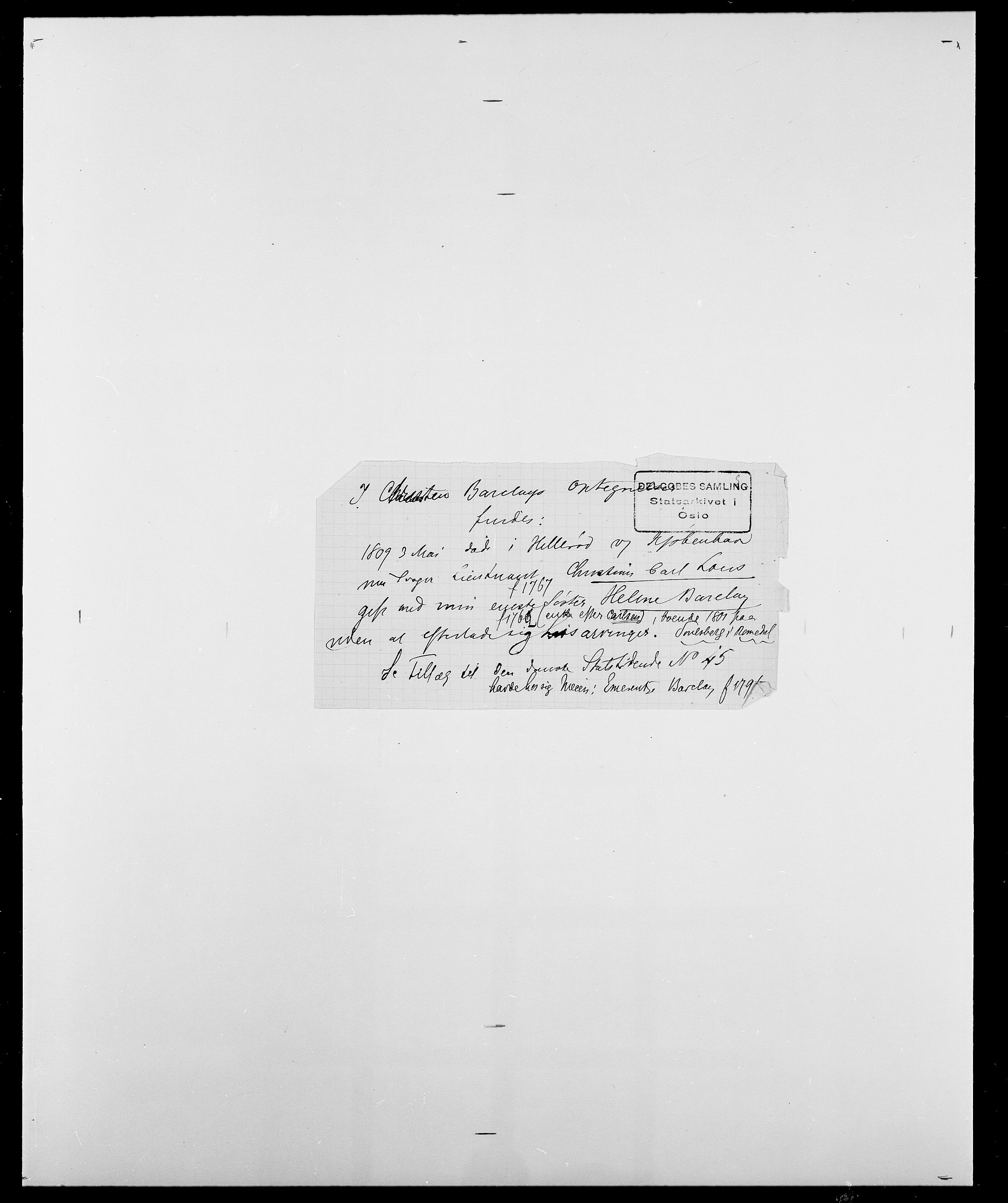 Delgobe, Charles Antoine - samling, AV/SAO-PAO-0038/D/Da/L0003: Barca - Bergen, p. 285