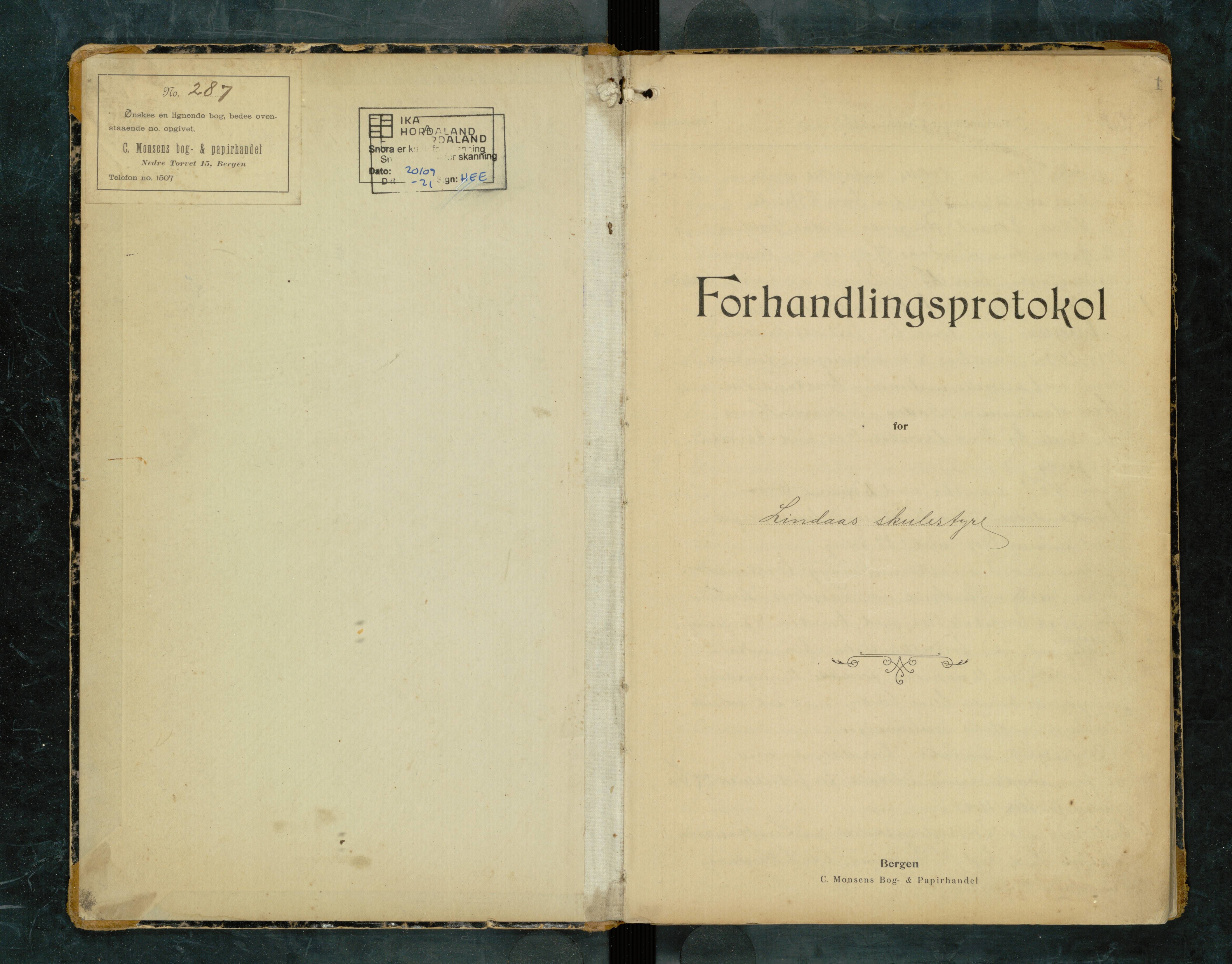 Lindås kommune. Skulestyret, IKAH/1263-211/A/Aa/L0005: Møtebok for skulestyret, 1909-1914