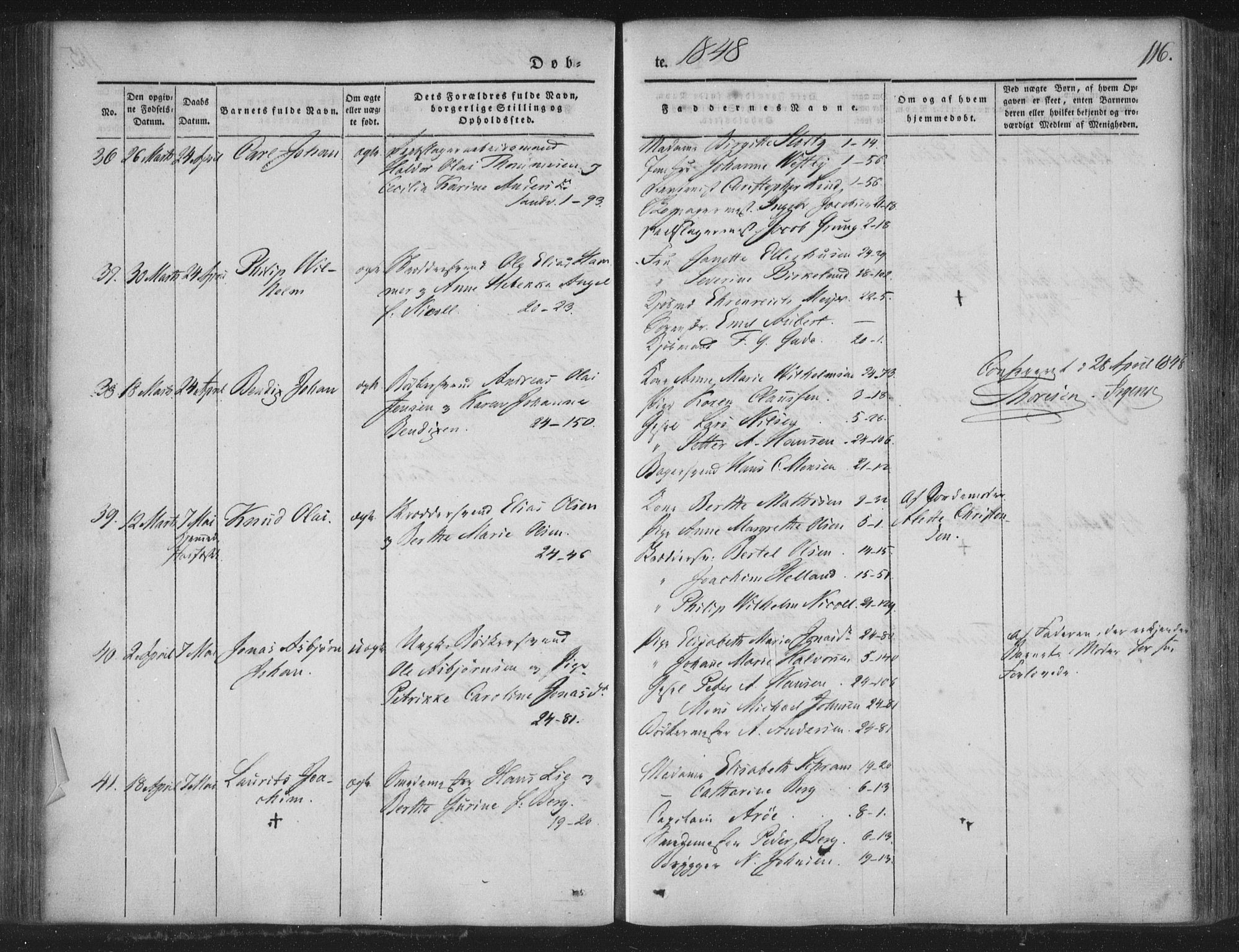 Korskirken sokneprestembete, SAB/A-76101/H/Haa/L0016: Parish register (official) no. B 2, 1841-1851, p. 116