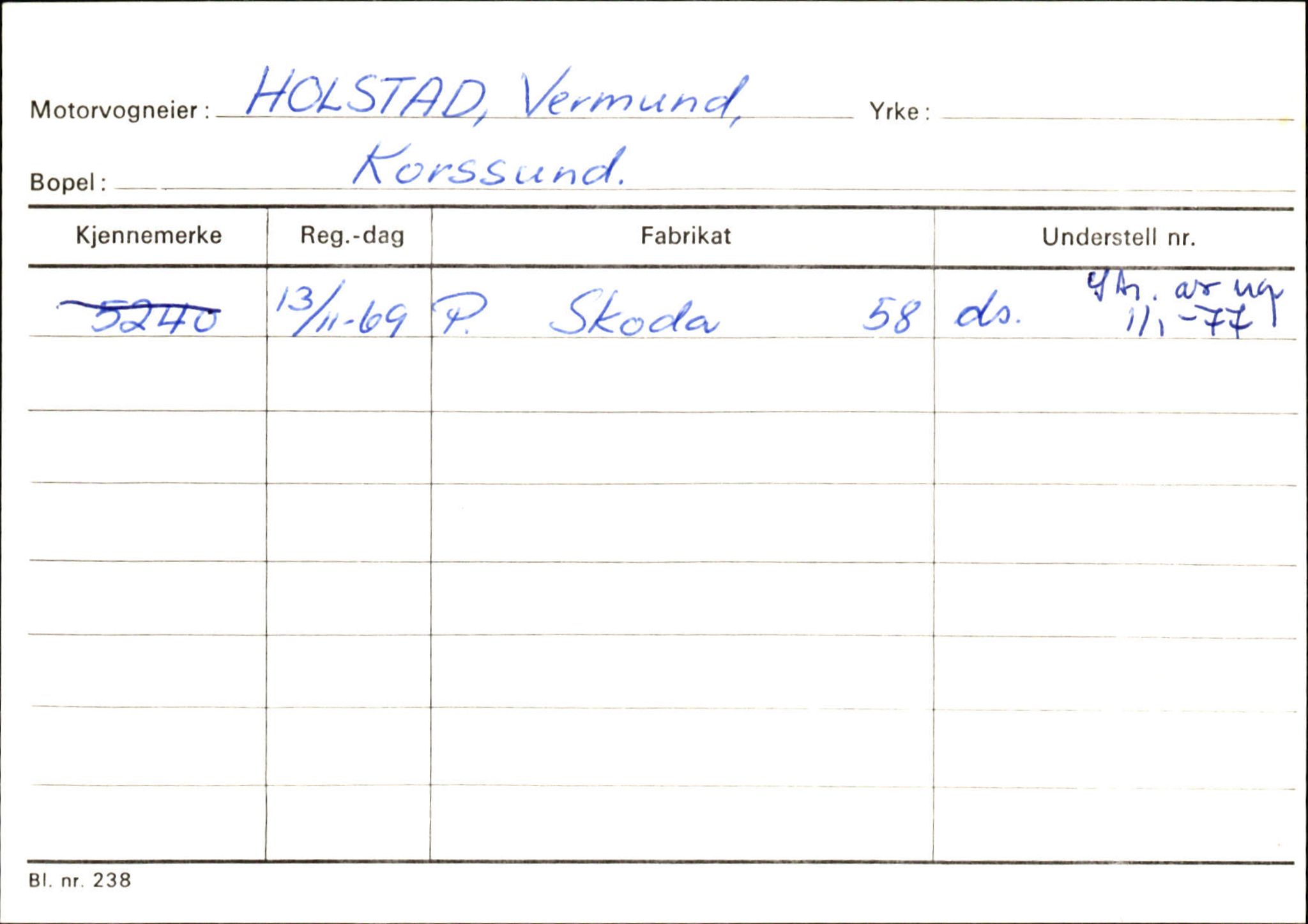 Statens vegvesen, Sogn og Fjordane vegkontor, AV/SAB-A-5301/4/F/L0132: Eigarregister Askvoll A-Å. Balestrand A-Å, 1945-1975, p. 588