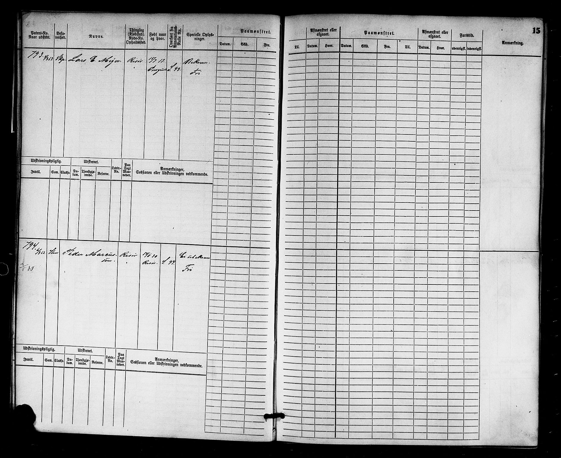 Risør mønstringskrets, AV/SAK-2031-0010/F/Fb/L0003: Hovedrulle nr 767-1528, Q-3, 1868-1910, p. 16